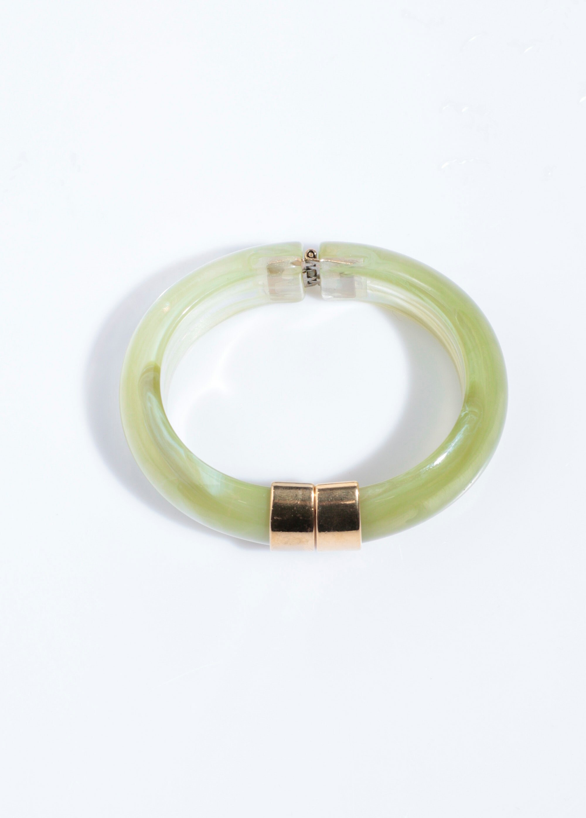 Bracelet semi rigide marbré et inox Vert ELL-LBR-130 DE1