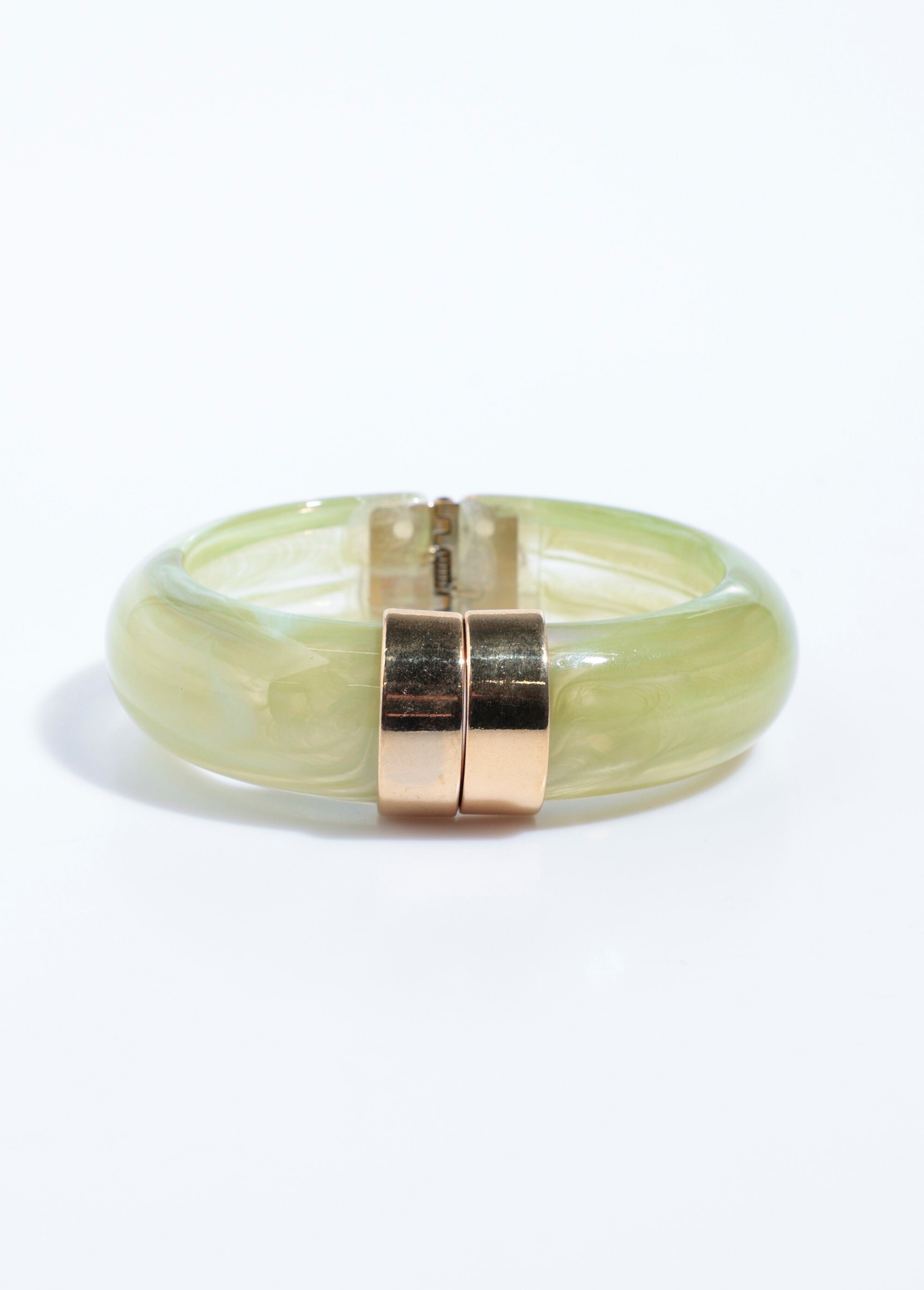 Bracelet semi rigide marbré et inox Vert ELL-LBR-130 FA1