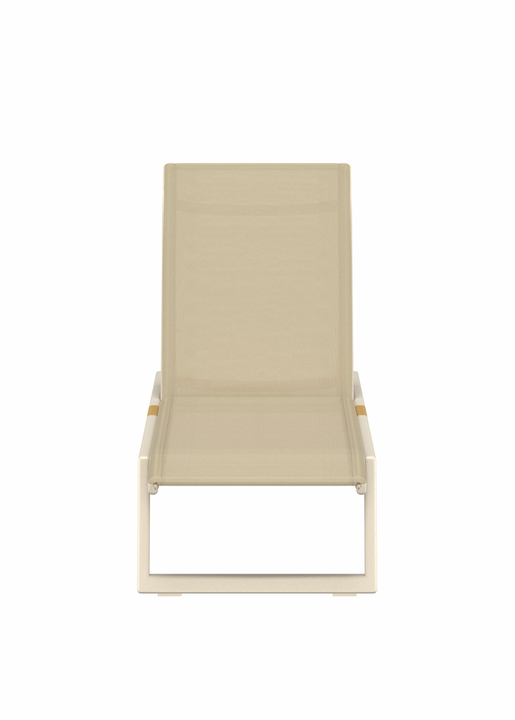 Chaise longue acier avec détails teck BEIGE VEN-9294-222 DE1