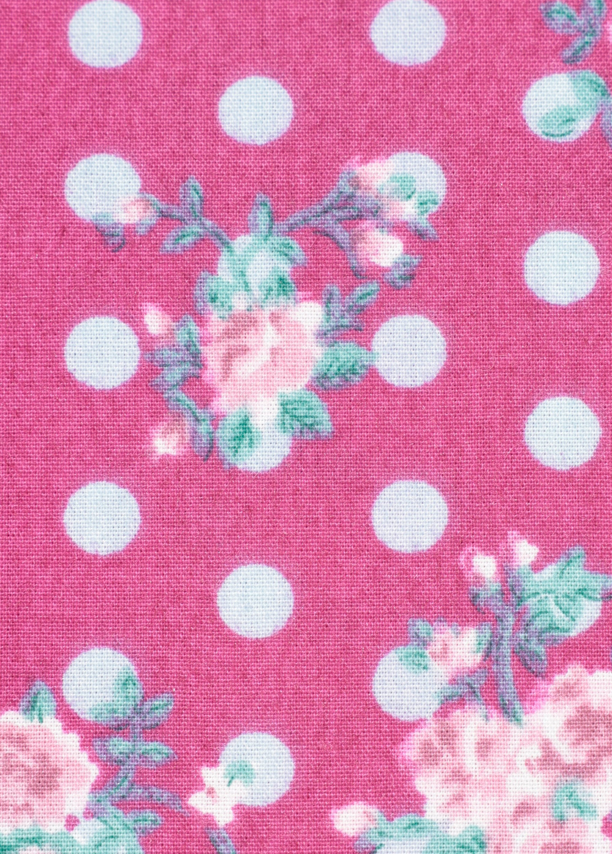 Coupon tissu déco, pois et fleurs 3x1,5m VIOLET COT139029 DE2