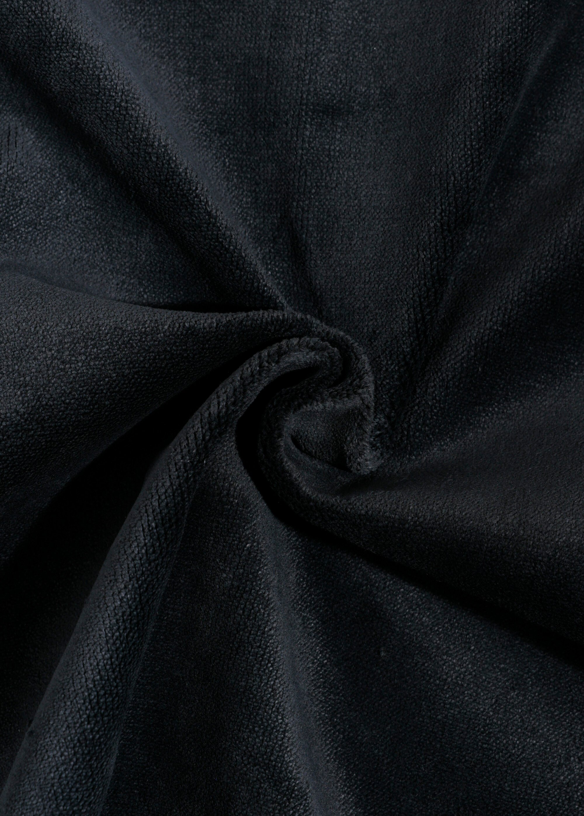 Coupon tissu velours ras, ébène NOIR COT66034 FA1