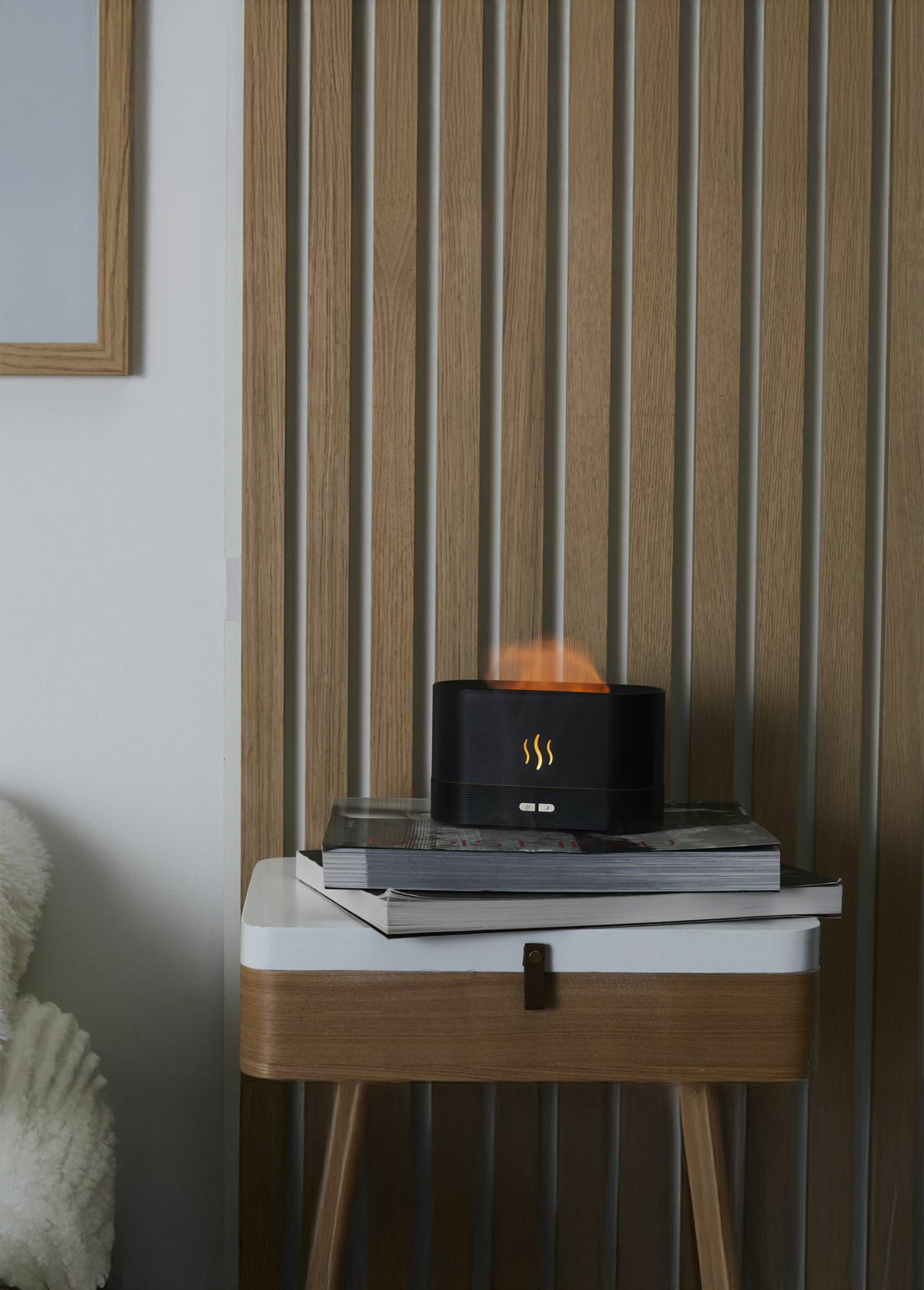 Diffuseur de parfum LED, effet flamme Noir CMP-VE6068 SI1