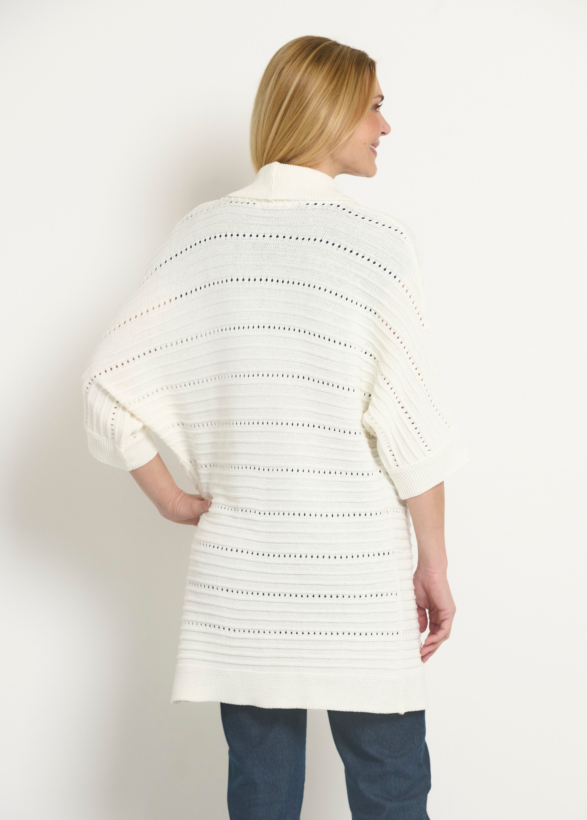 Gilet long ajouré coupe confort