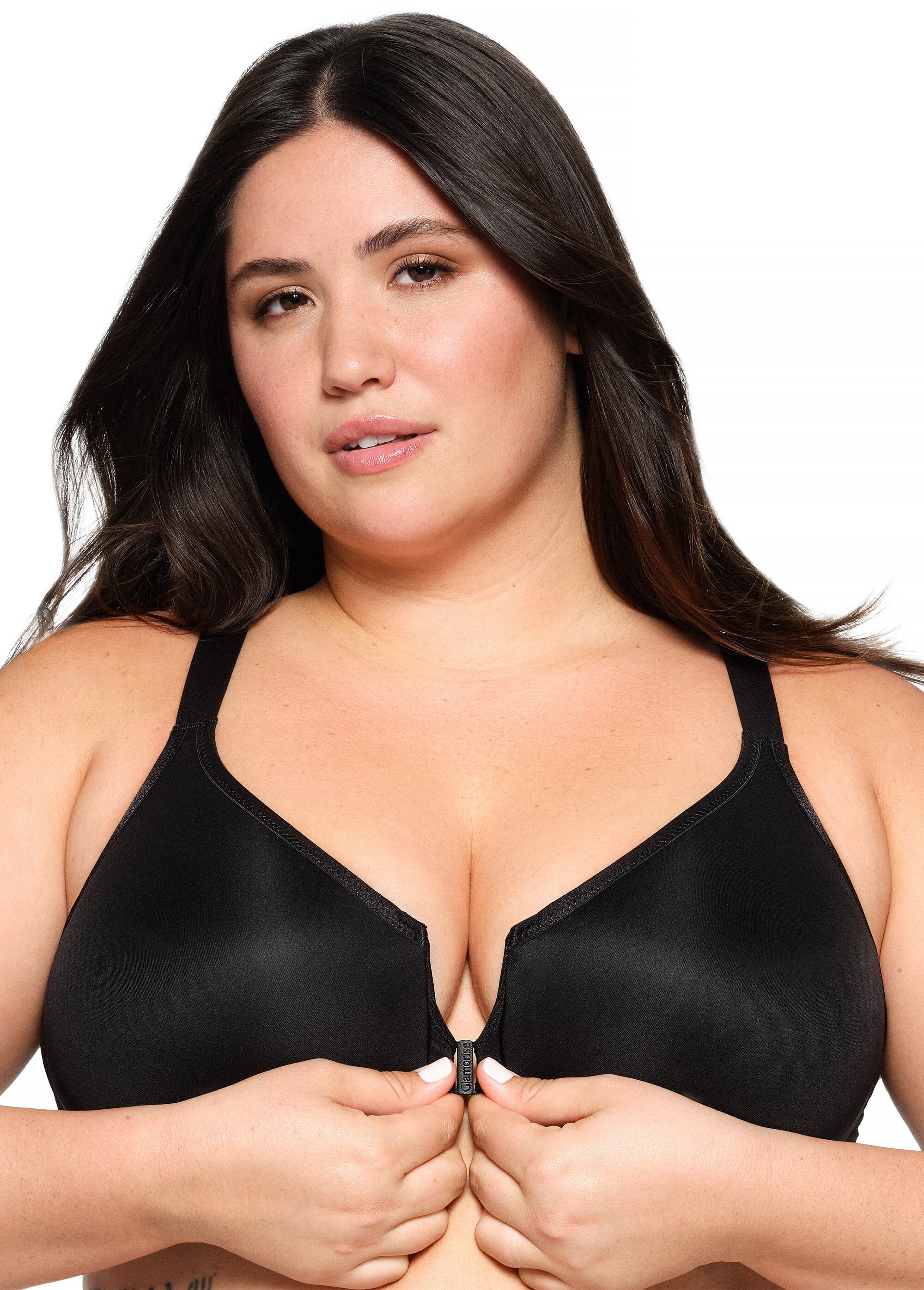 Soutien-gorge WonderWire Grandes Tailles Aide à la Posture, à Armatures et Fermeture Frontale n°9265 Femme Grande Taille Noir 9265 FA3