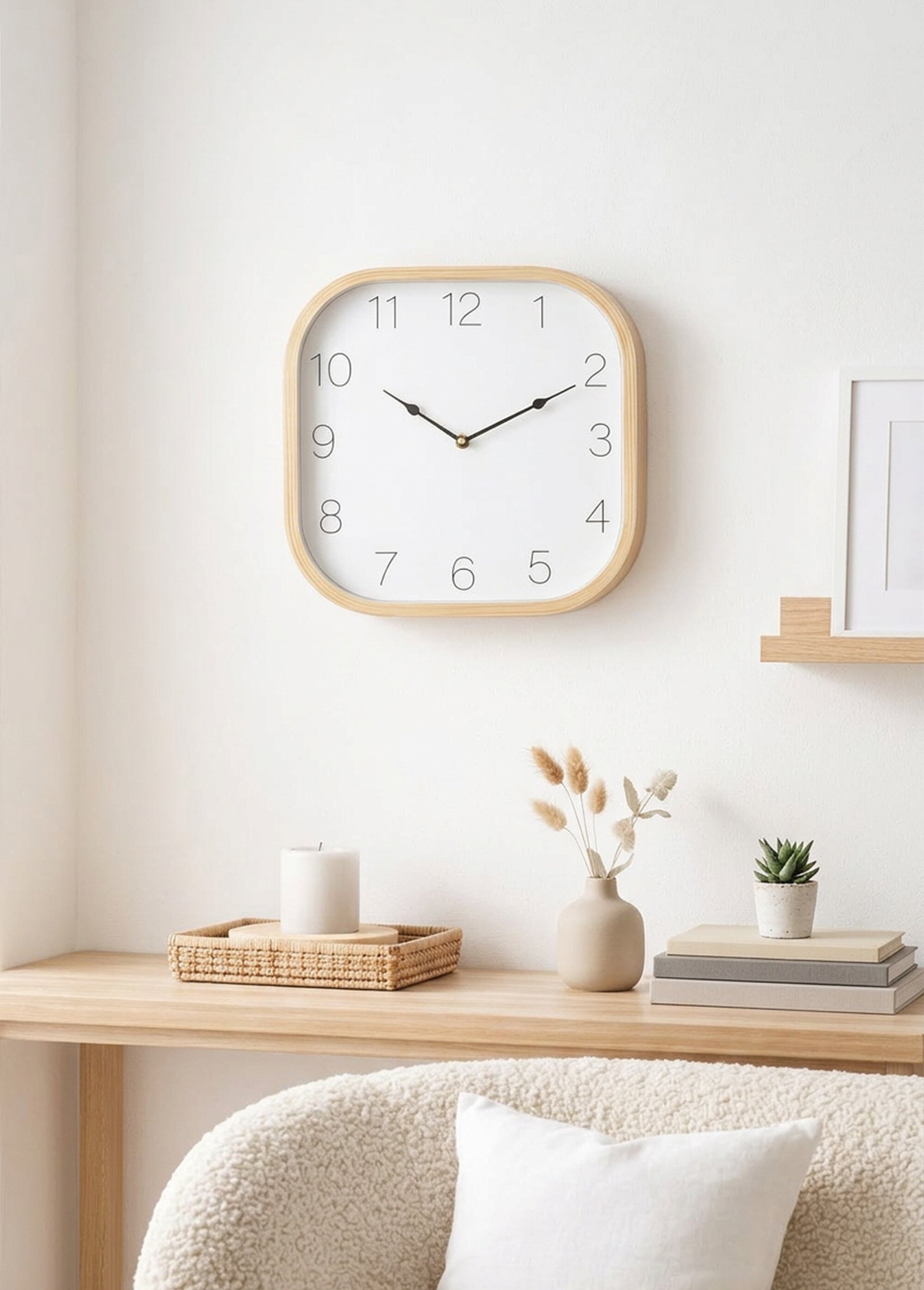 Horloge carré contour bois Marron KP-NB1701020 SI1