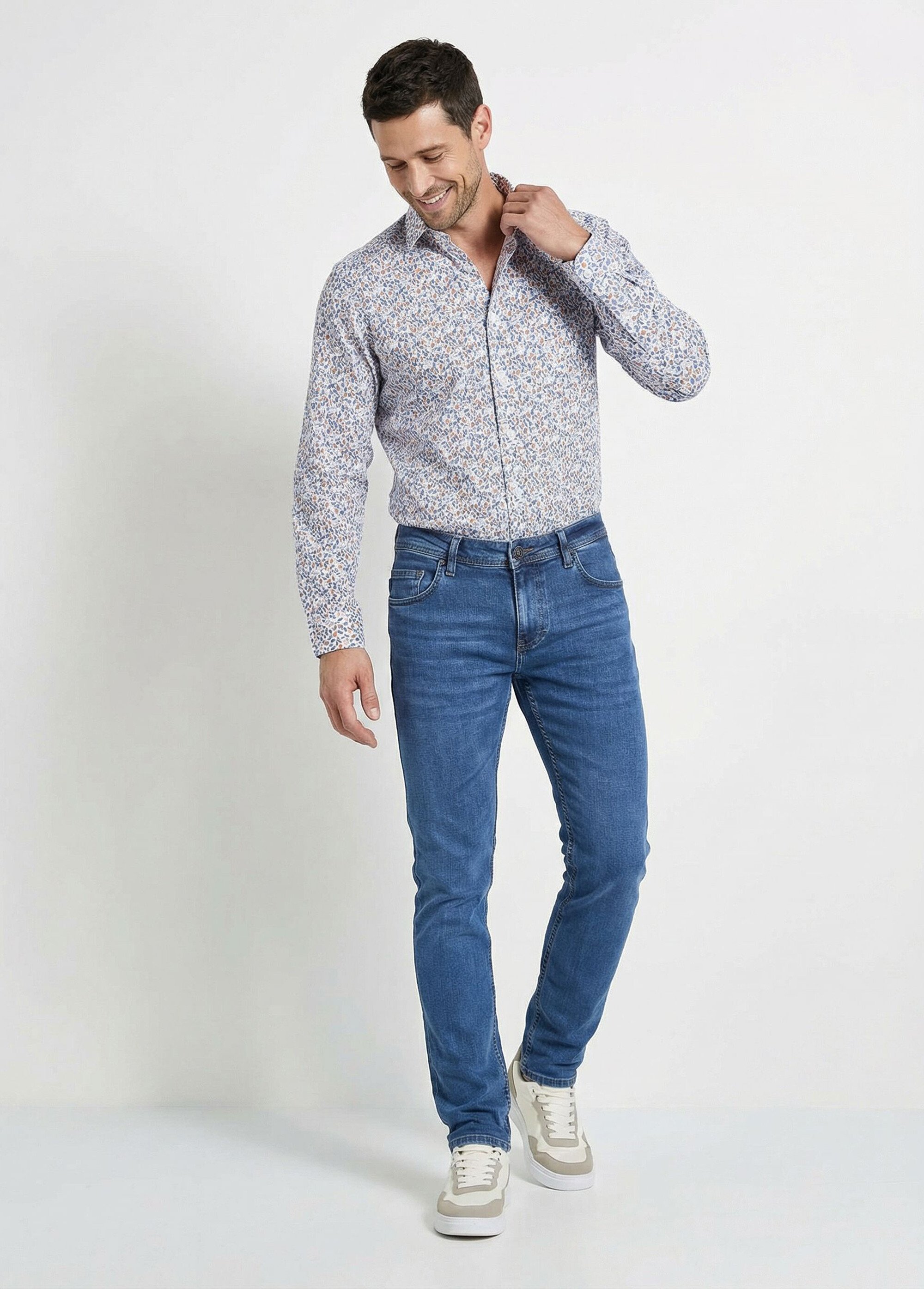 Jean droit 5 poches denim stretch