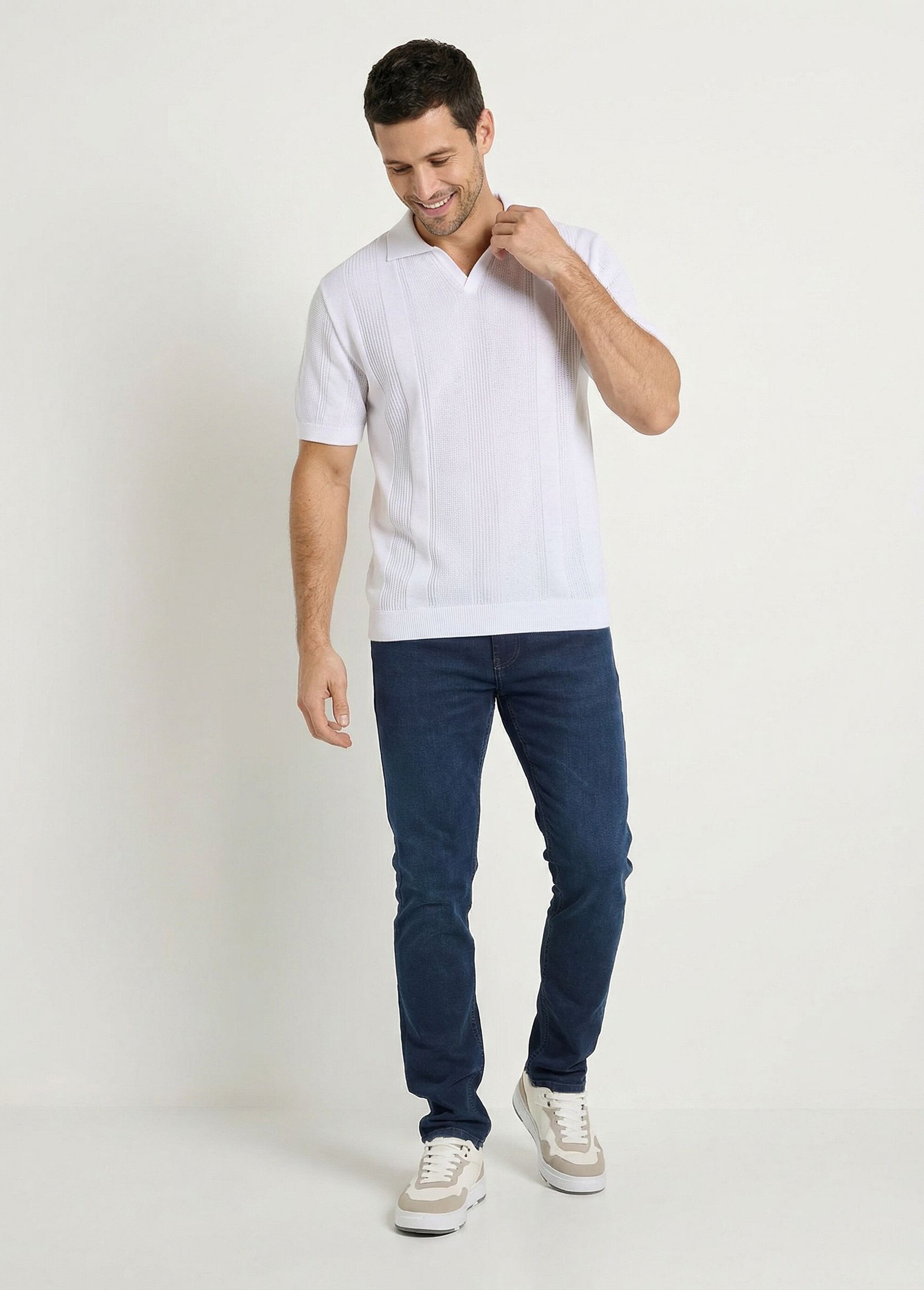 Jean droit 5 poches denim stretch Homme Bleu FOUDRE MV1