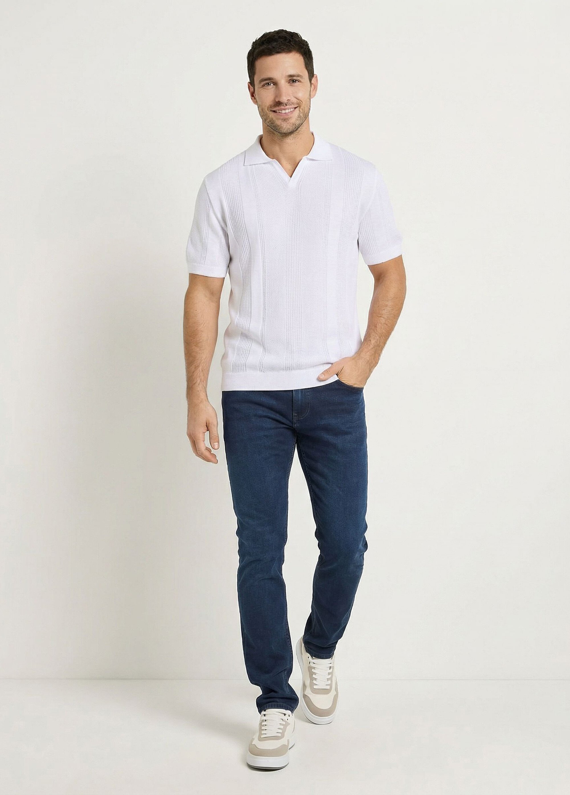 Jean droit 5 poches denim stretch Homme Bleu FOUDRE SF1