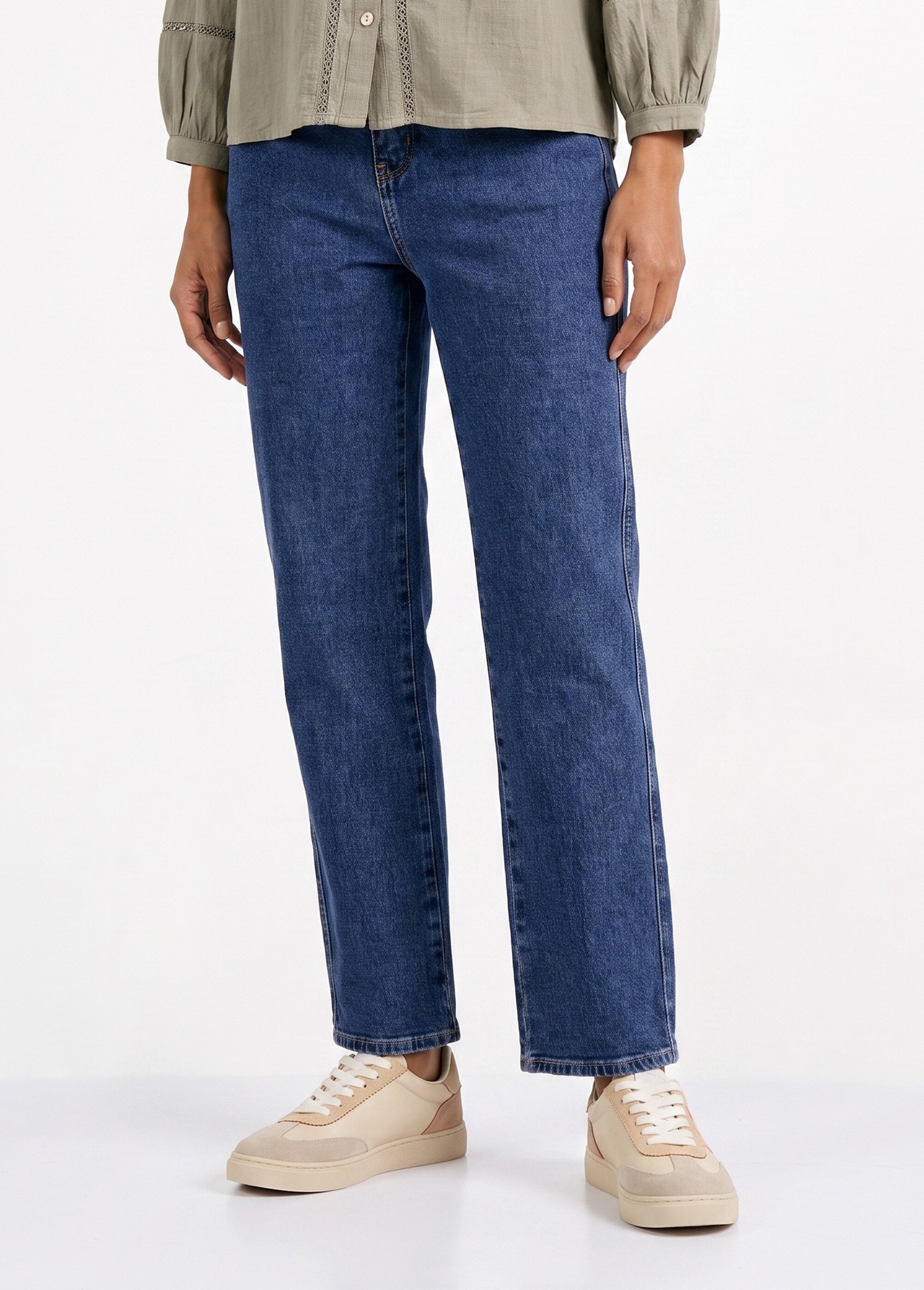 Jean droit denim, coupe spécial GRANDE Femme Bleu OR-JD444 FA1