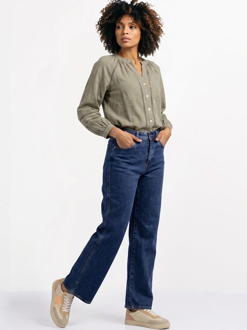 Jean droit denim, coupe spécial GRANDE Femme Bleu OR-JD444 MV1