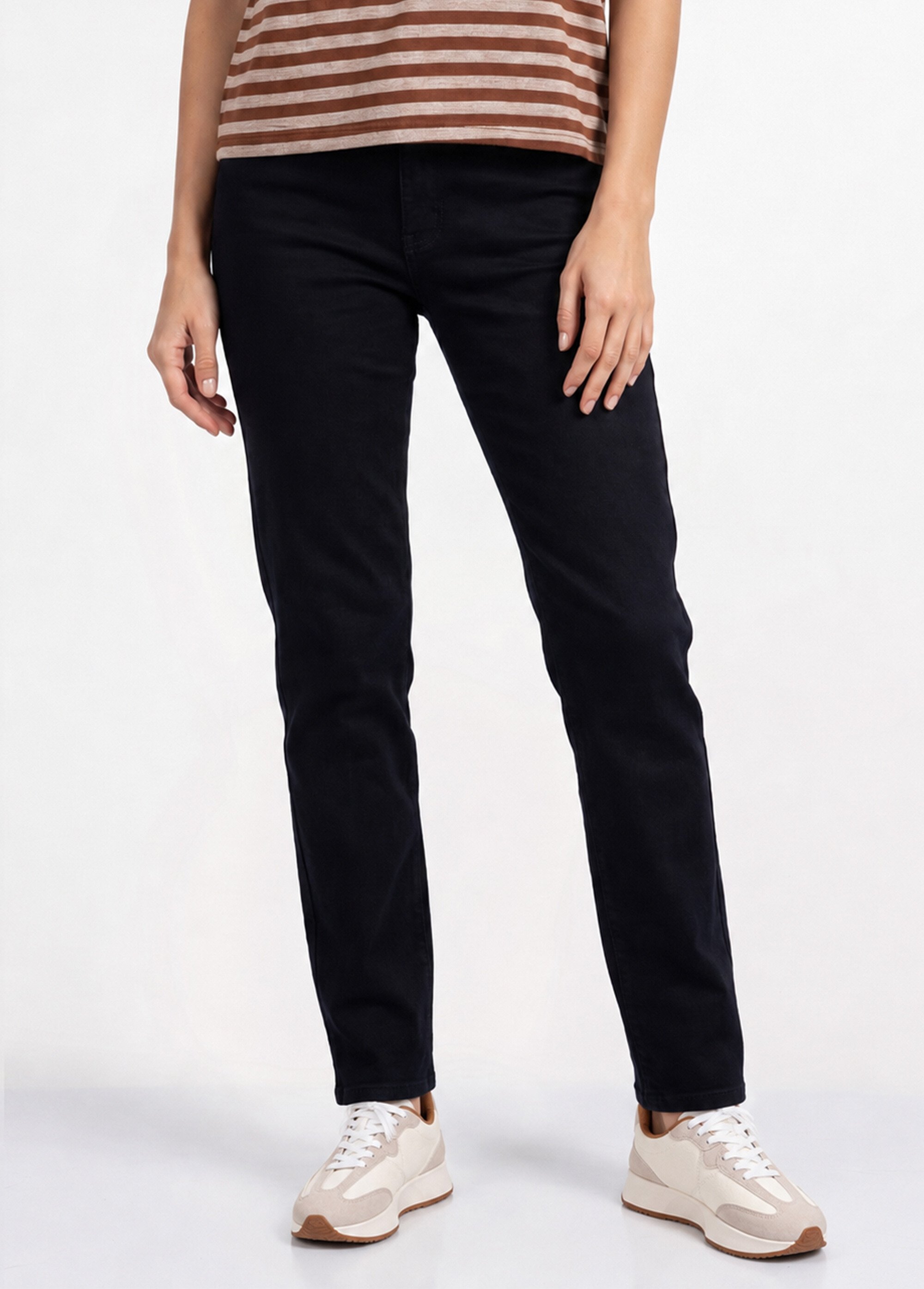 Jean droit denim, coupe spécial GRANDE Femme Noir OR-JD444 FA1