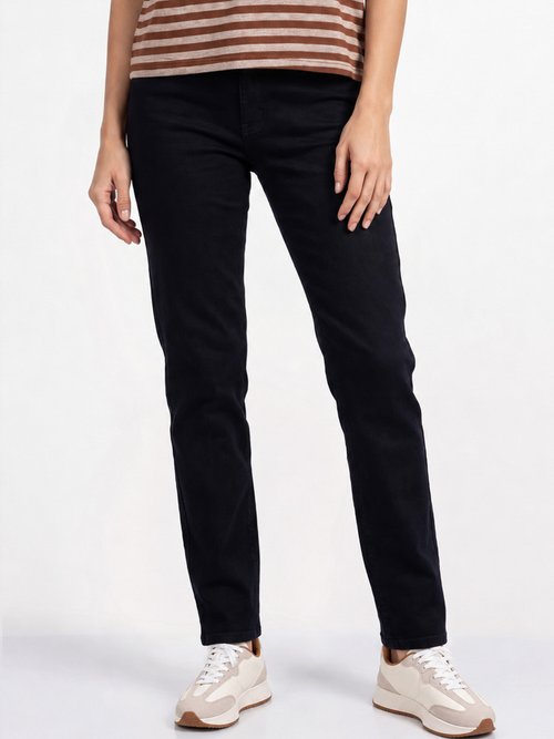 Jean droit denim, coupe spécial GRANDE Femme Noir OR-JD444 FA1