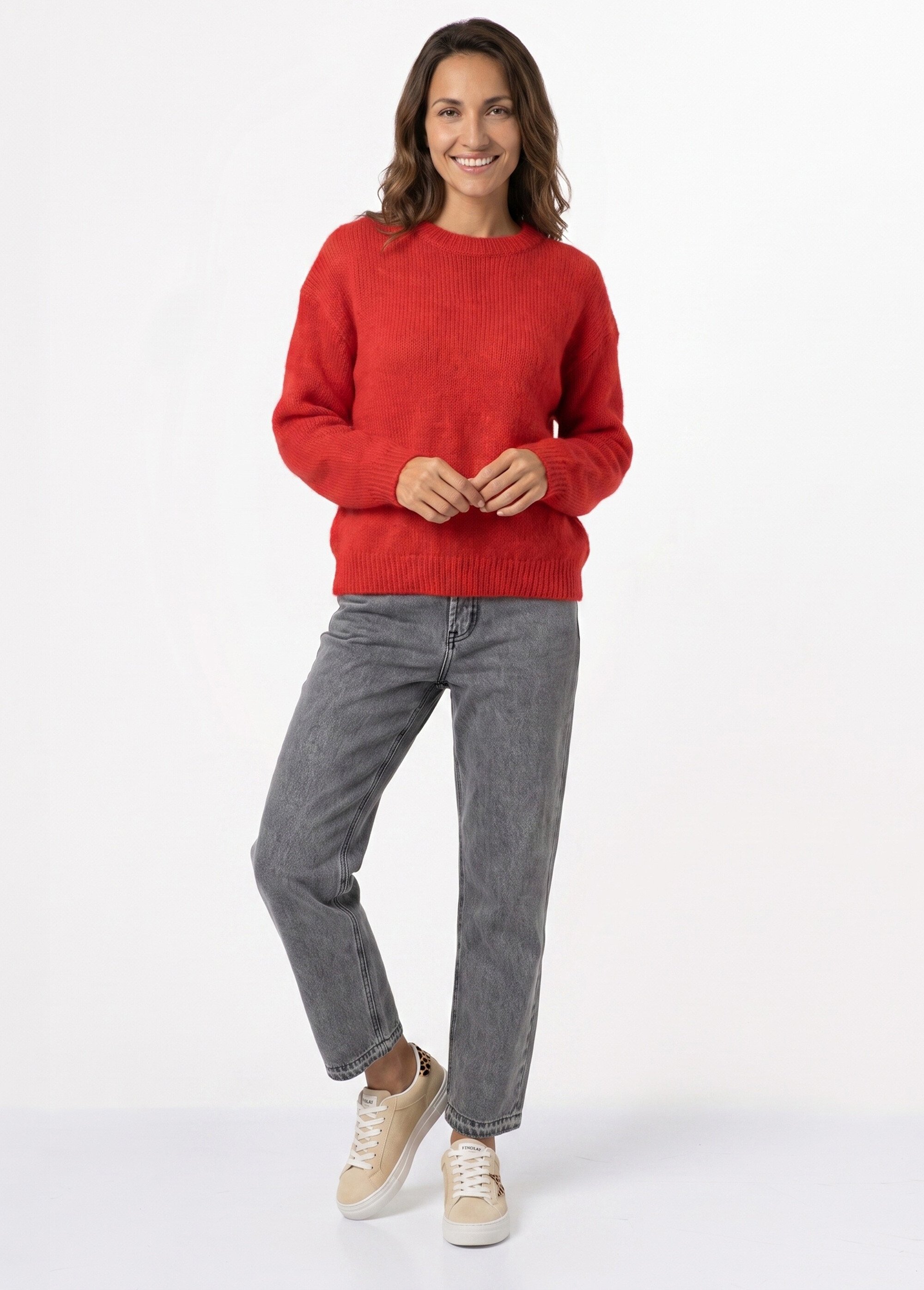 Jean resserré coupe carotte, spécial PETITE Femme Gris OR-JD699 MV1