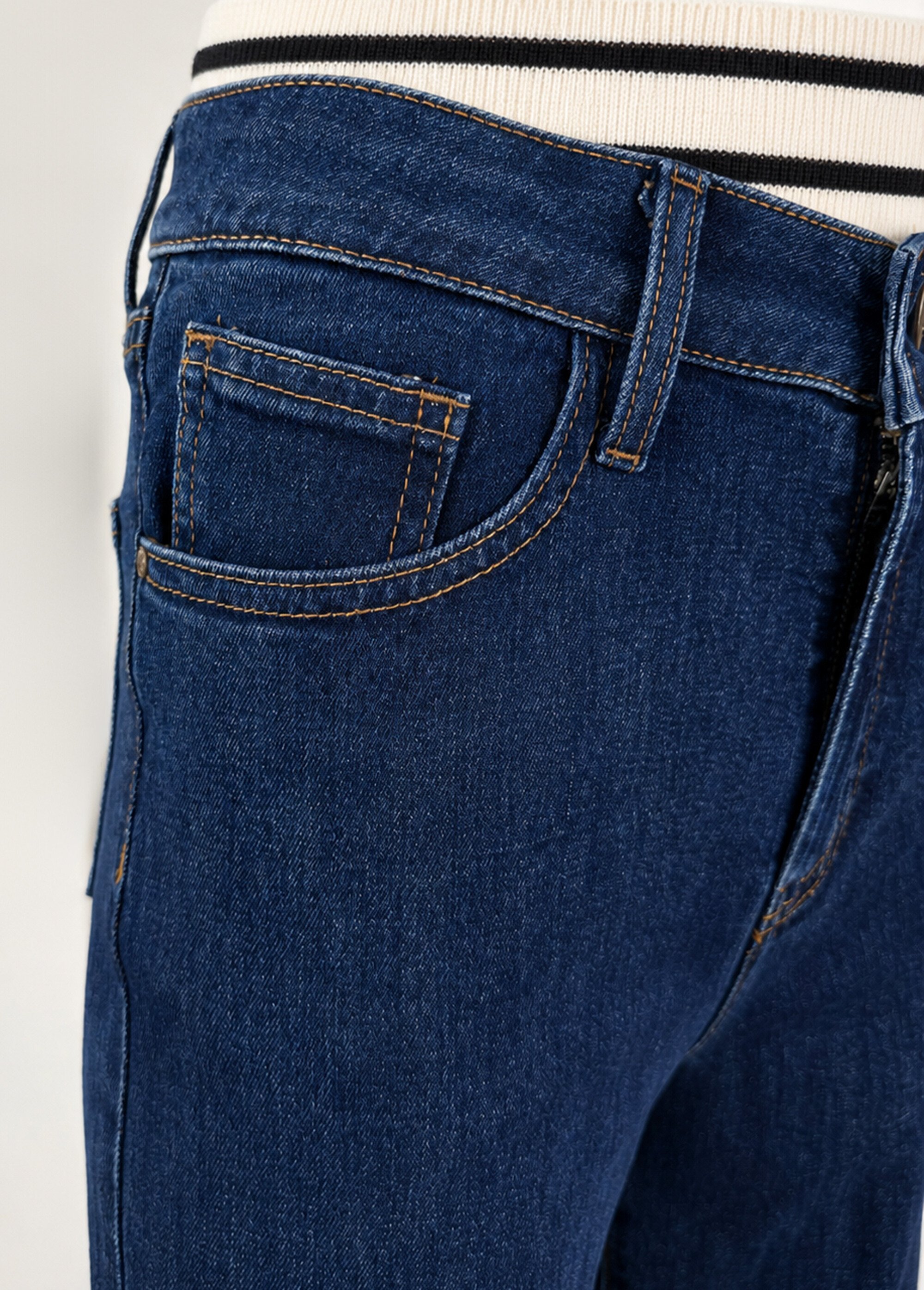 Jean wide délavage stone, spécial GRANDE Femme Bleu OR-JD378 DE1
