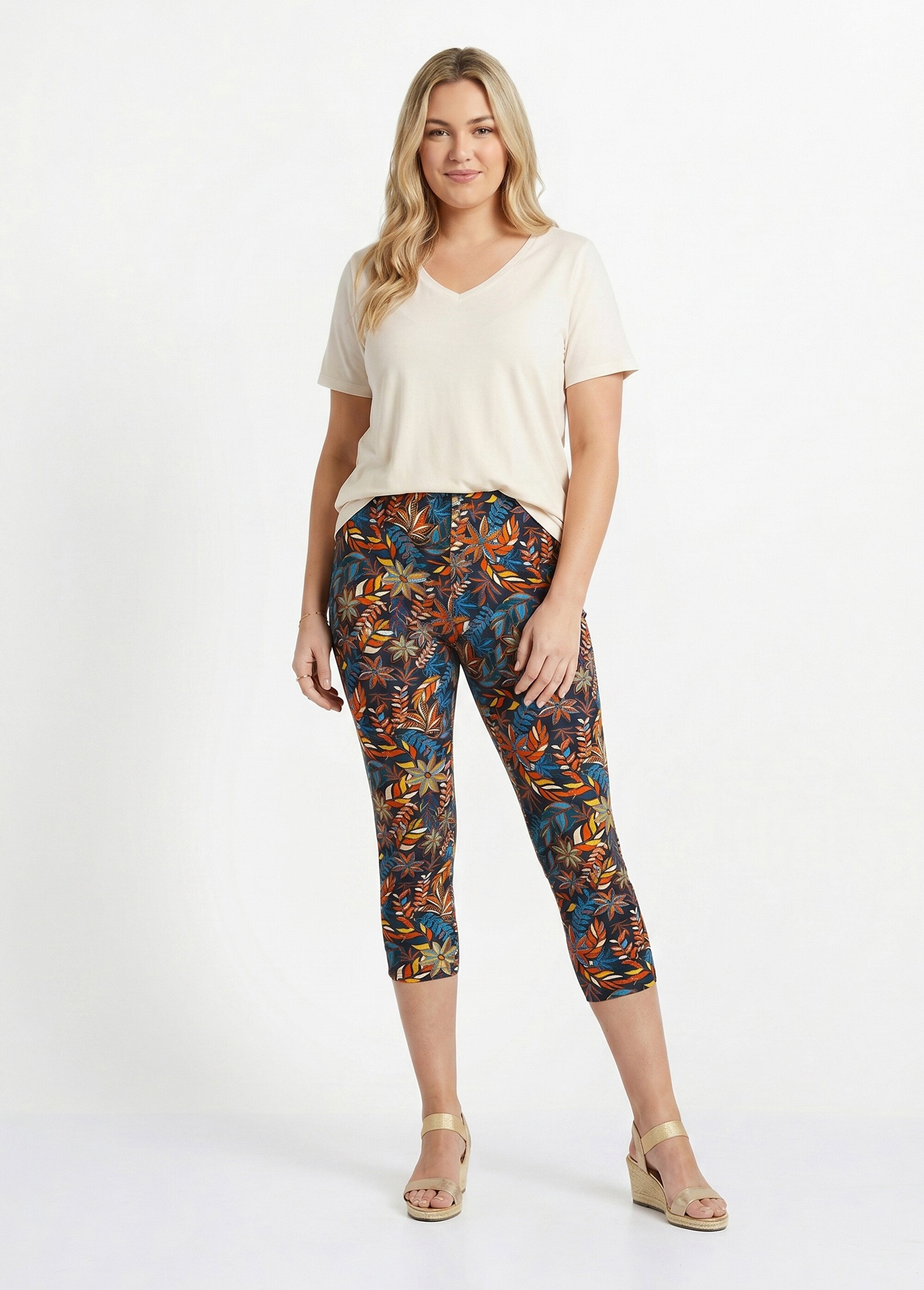 Legging court coton taille élastiquée