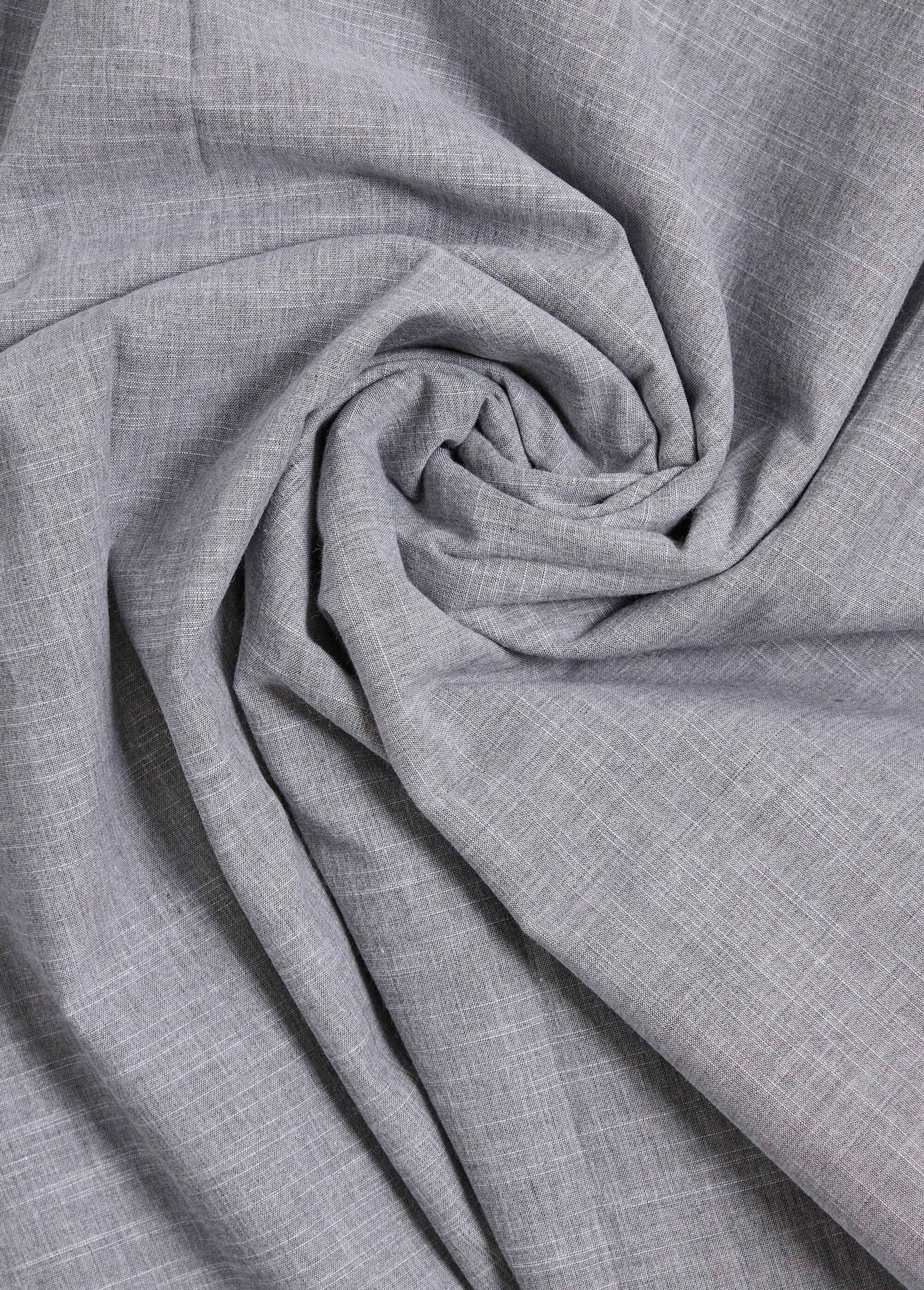 Coupon tissu aspect chambray tramé clair