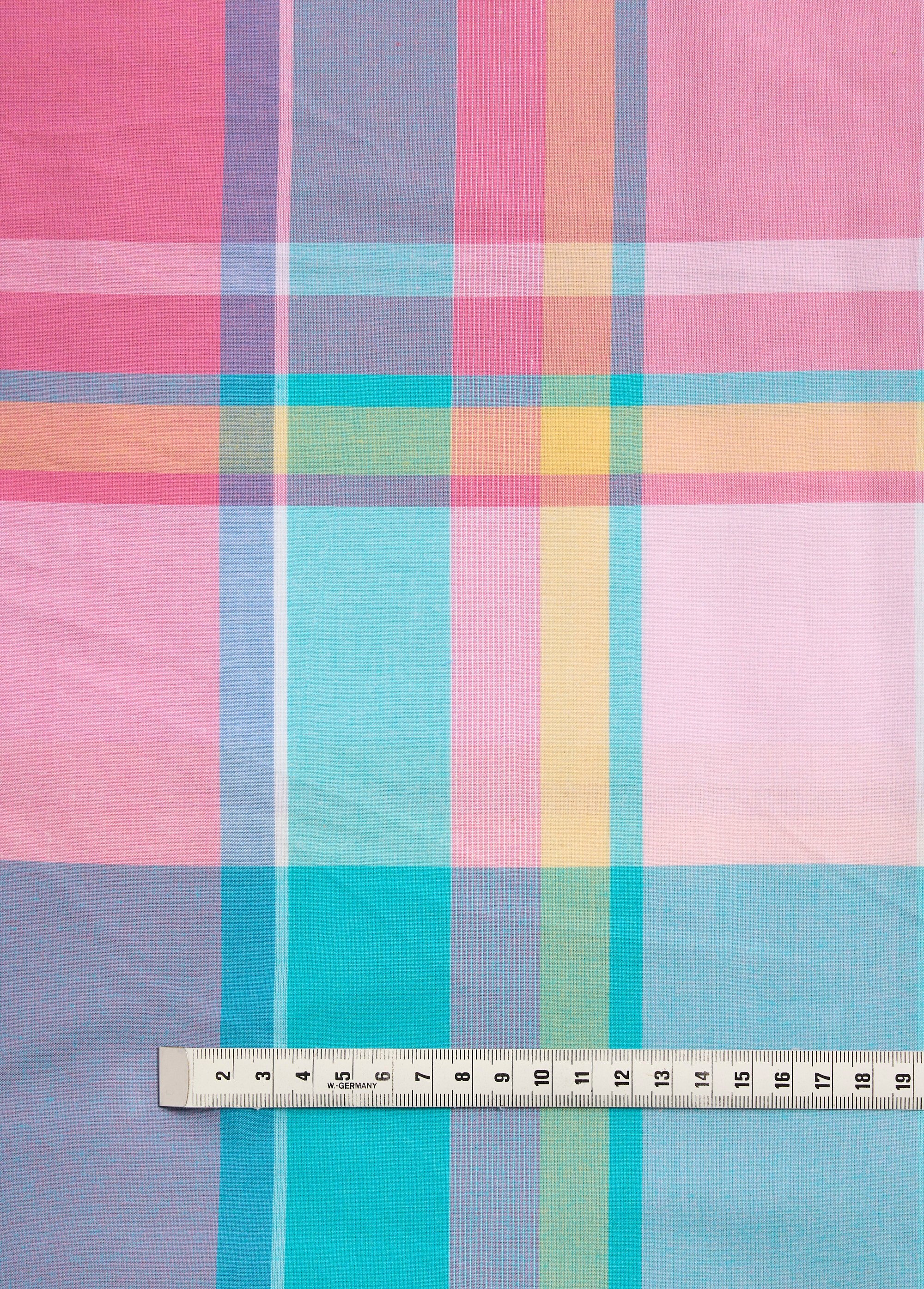 Coupon tissu coton carreaux vifs, Madras