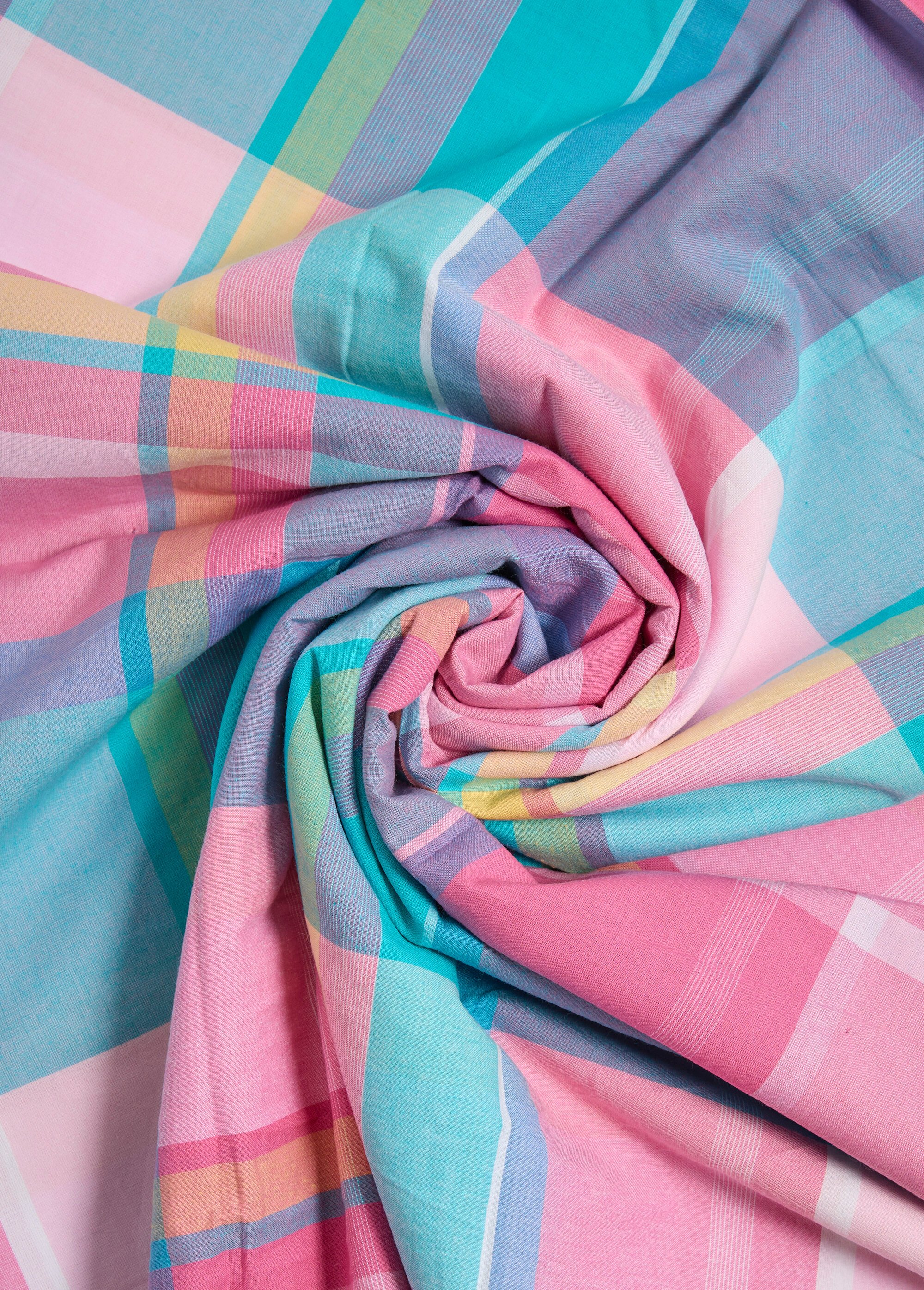 Coupon tissu coton carreaux vifs, Madras