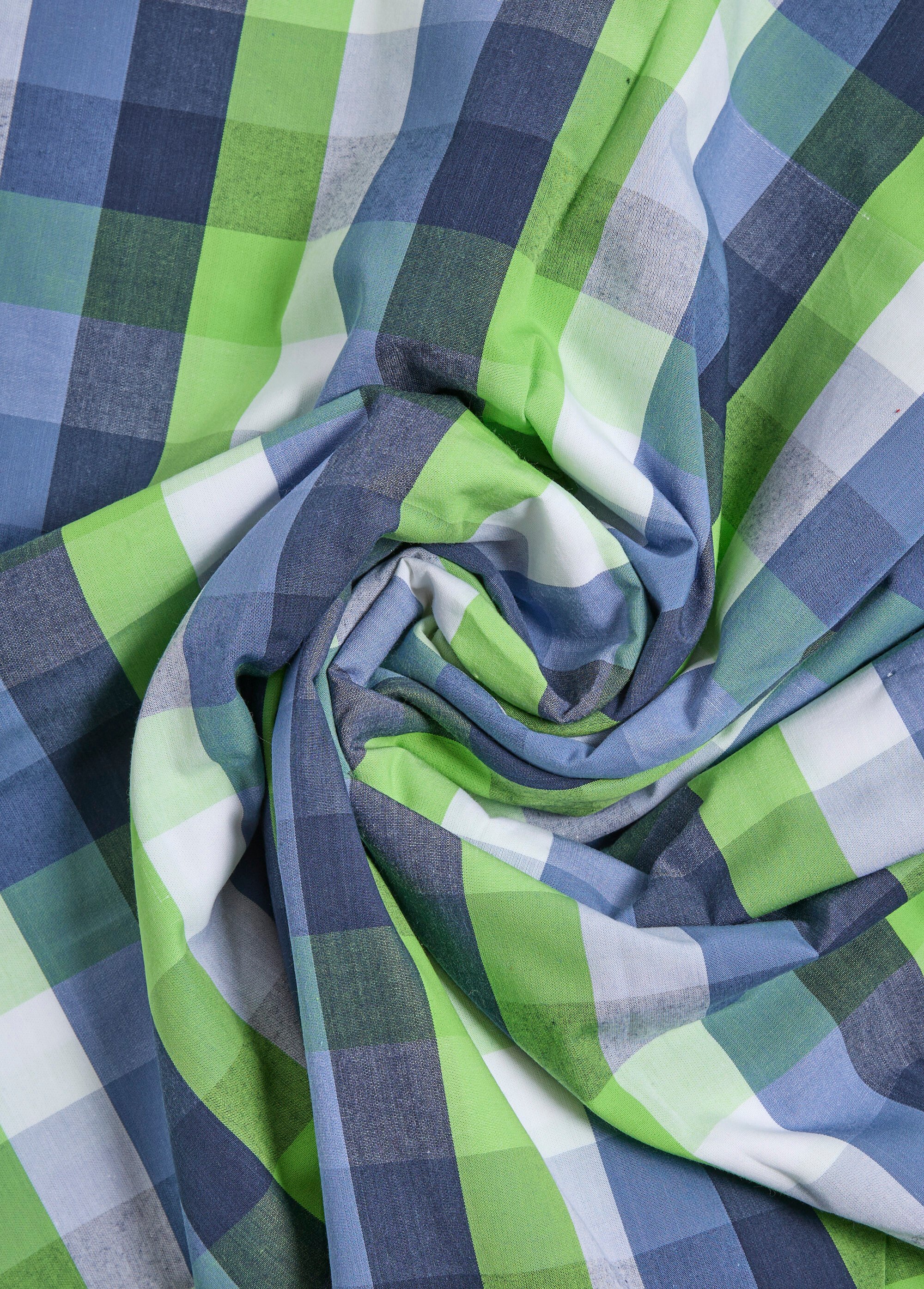 Coupon tissu coton carreaux multicolores