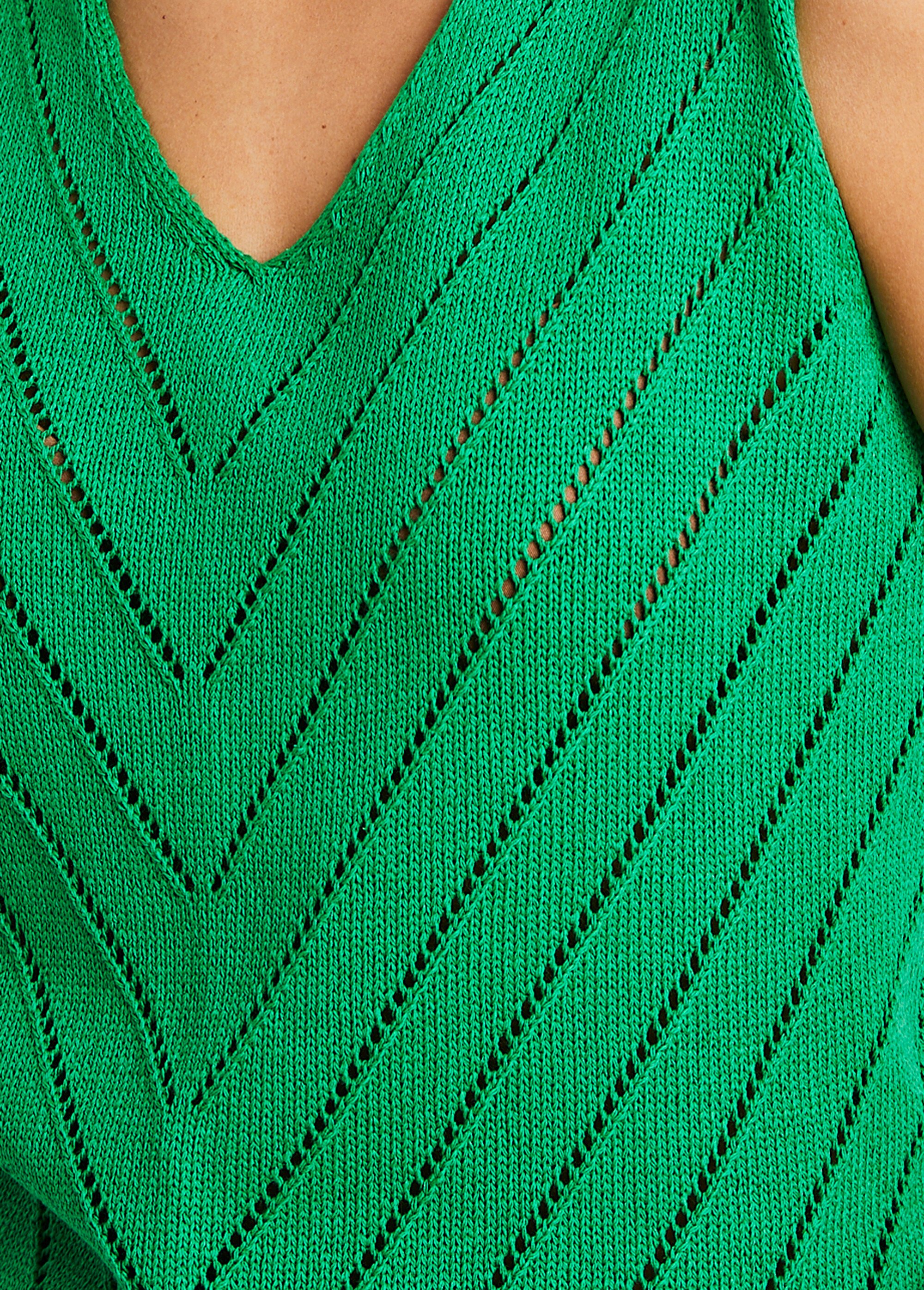 Pull débardeur fin ajouré coton