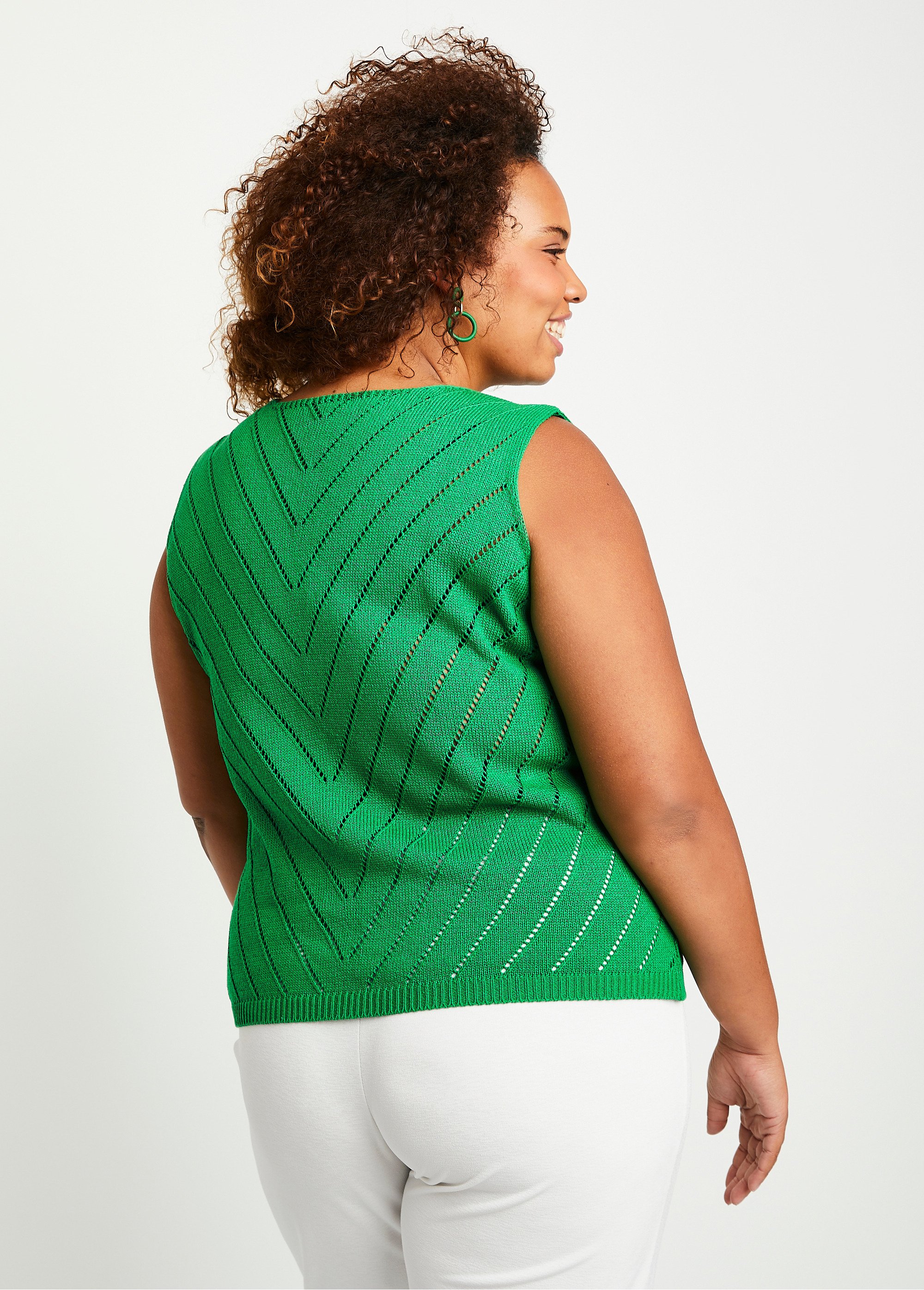 Pull débardeur fin ajouré coton