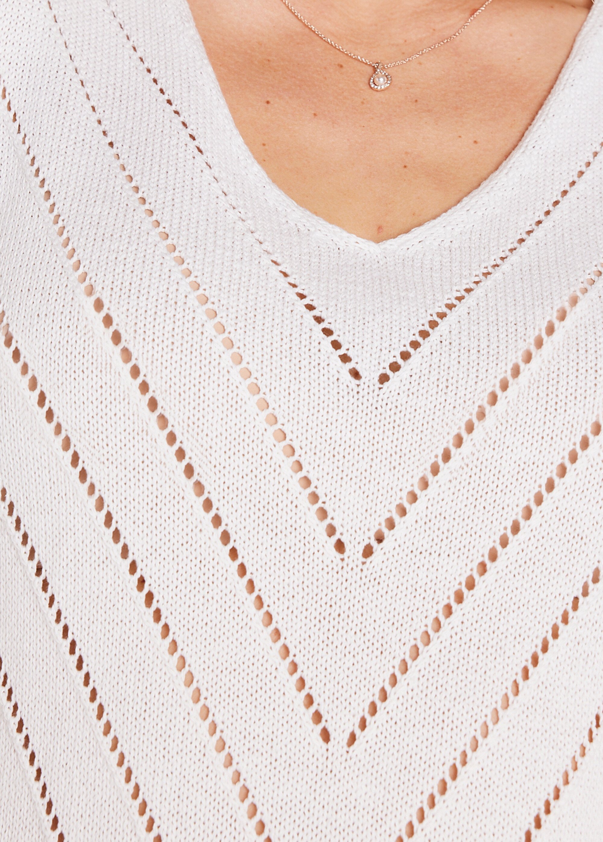 Pull débardeur fin ajouré coton