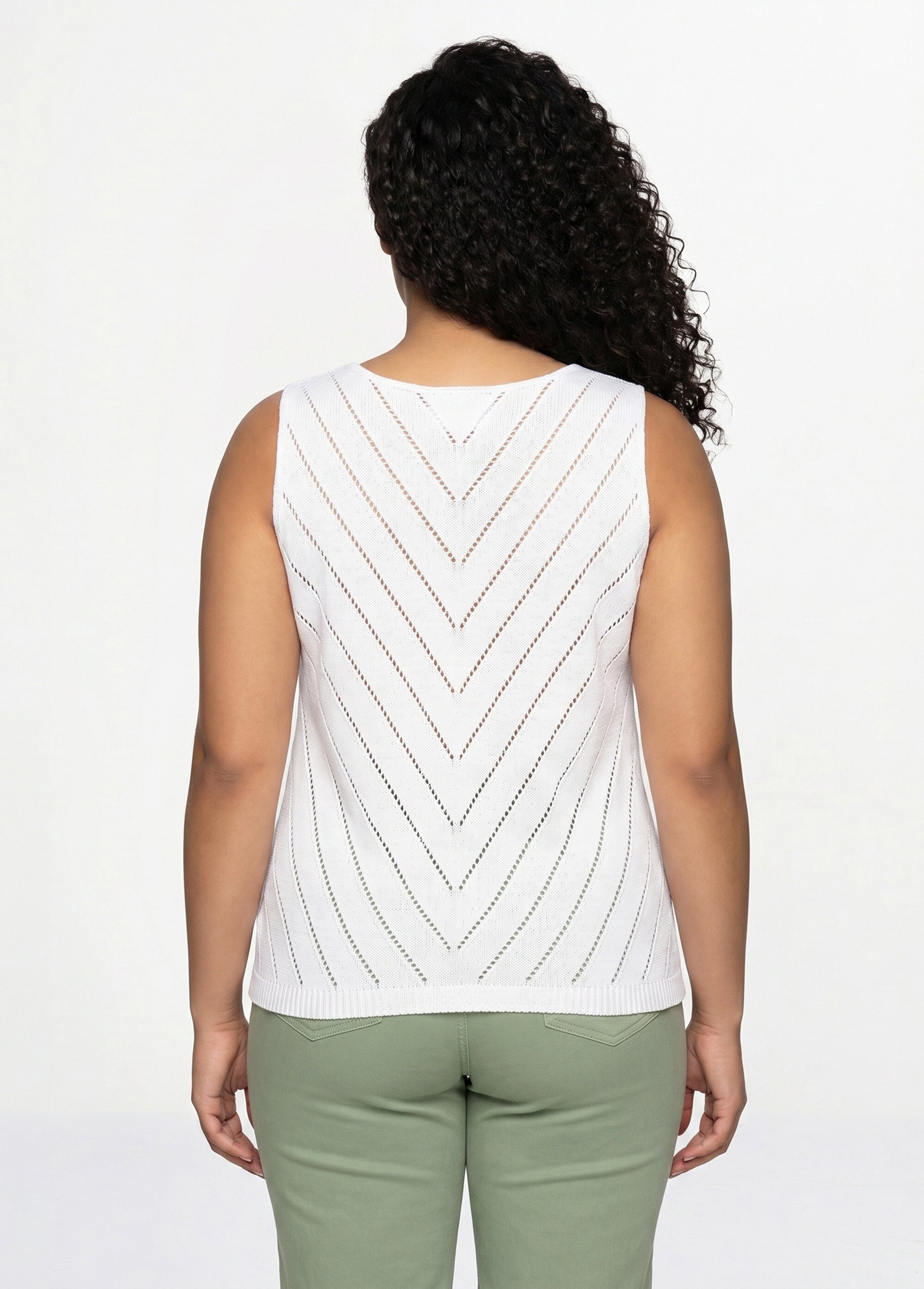 Pull débardeur fin ajouré coton