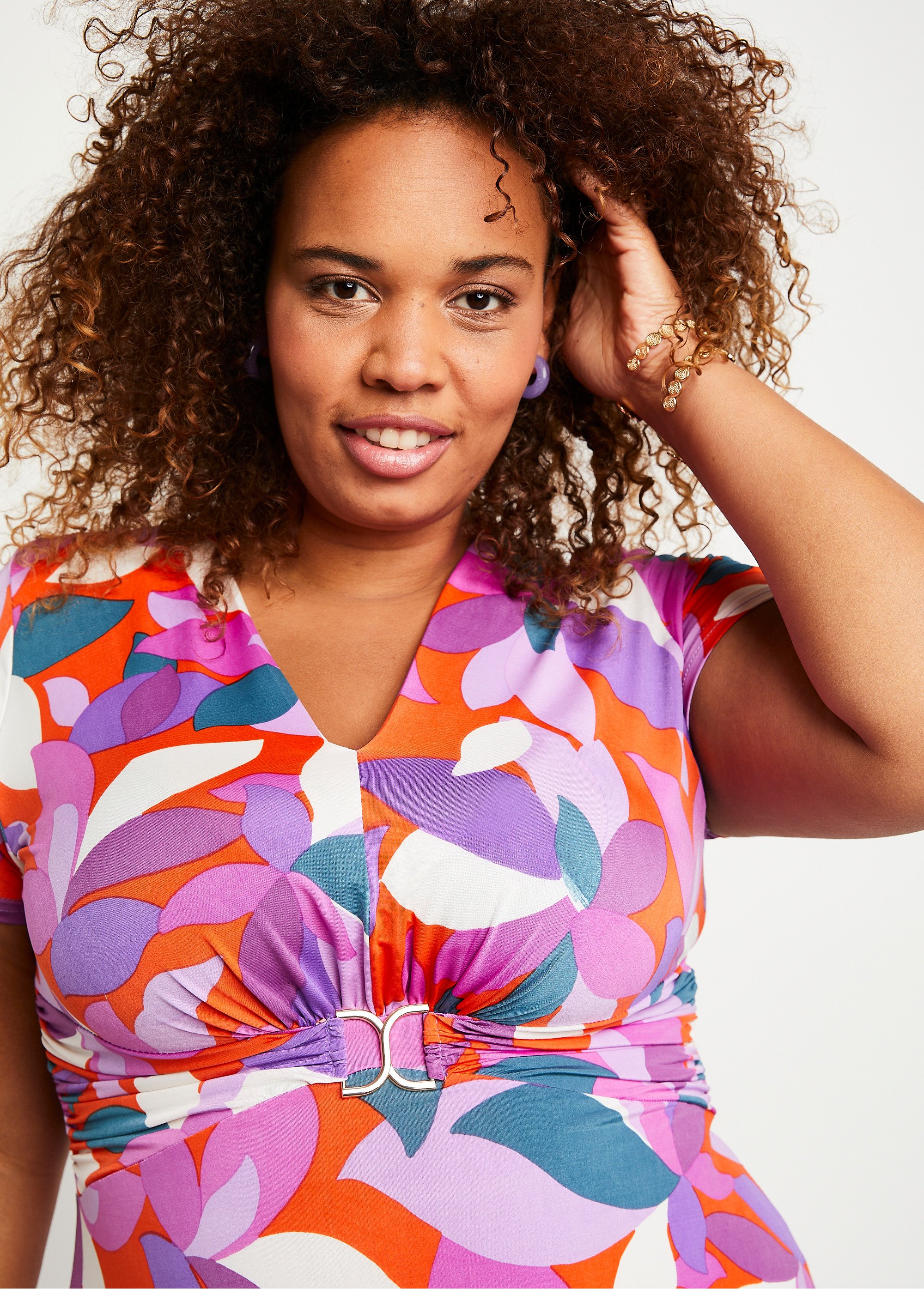 Robe courte évasée imprimée