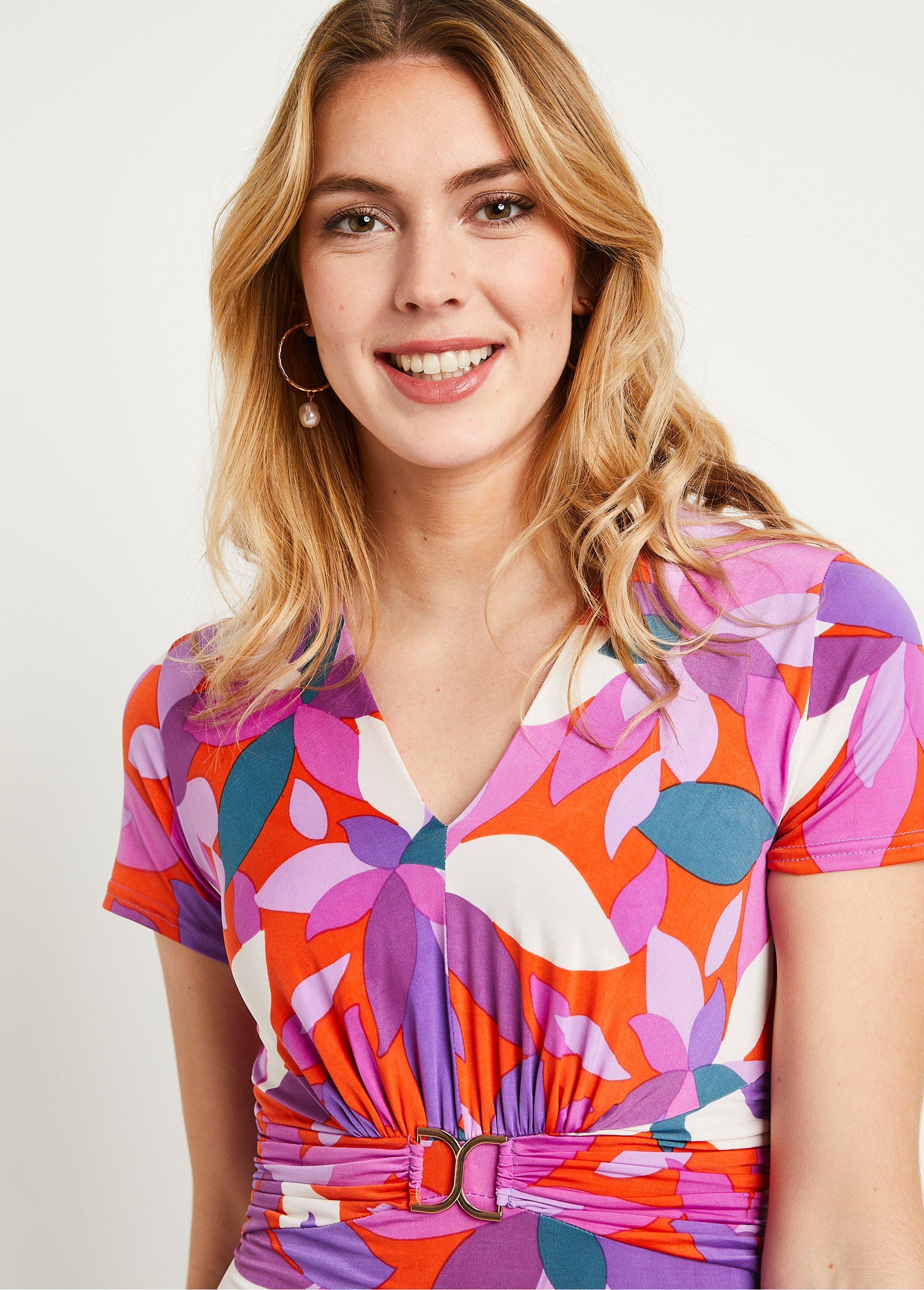 Robe courte évasée imprimée