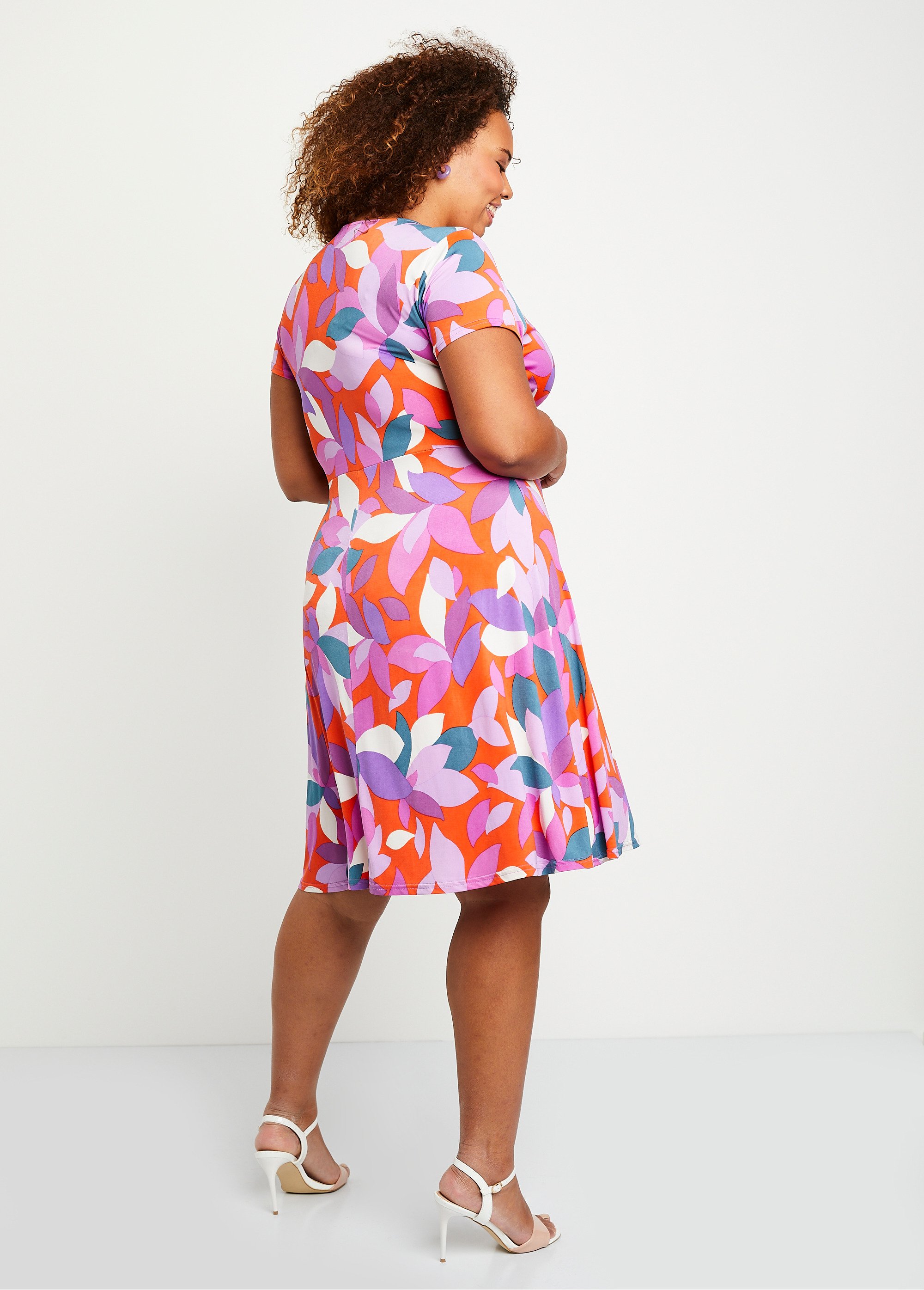 Robe courte évasée imprimée