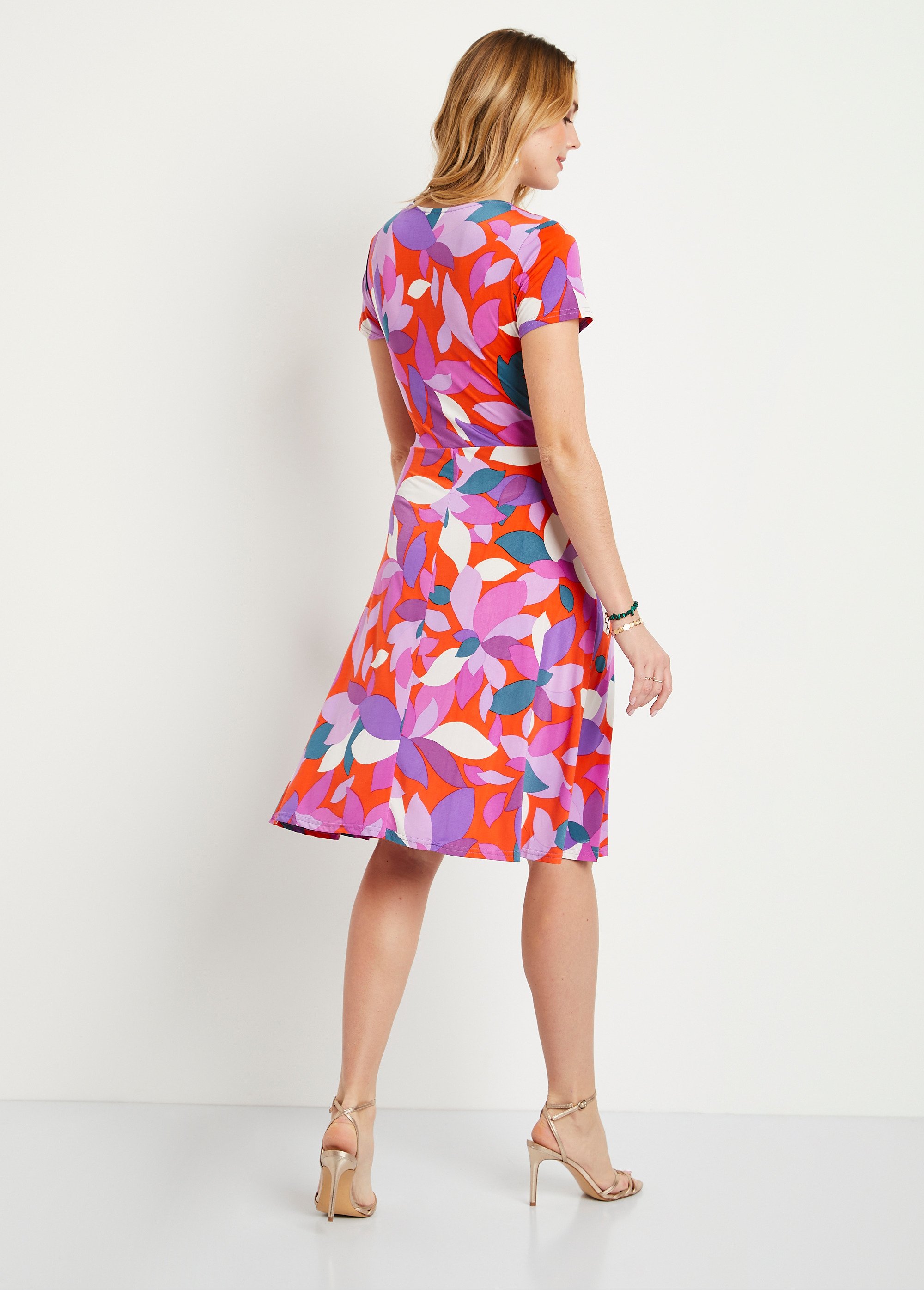Robe courte évasée imprimée