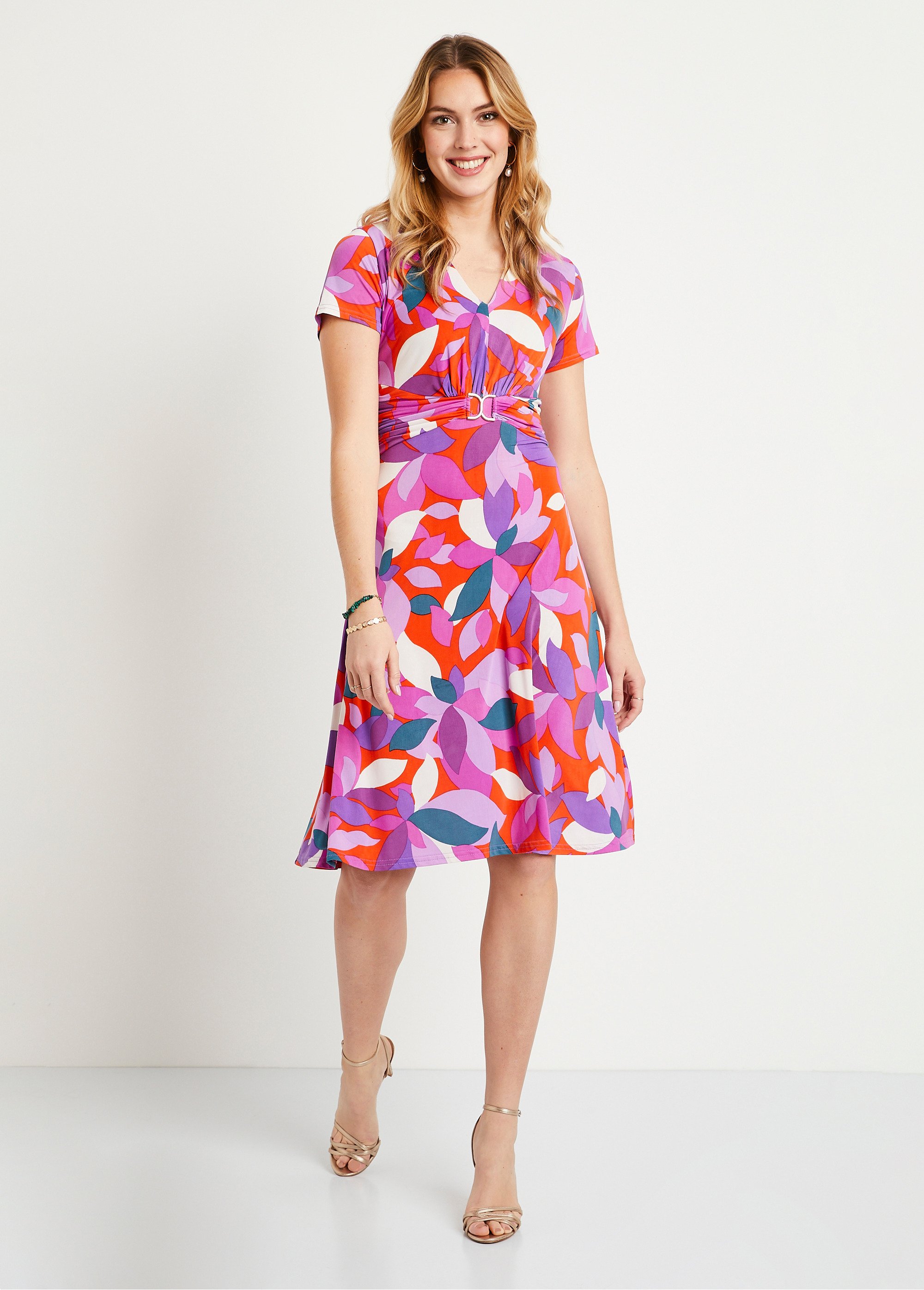 Robe courte évasée imprimée
