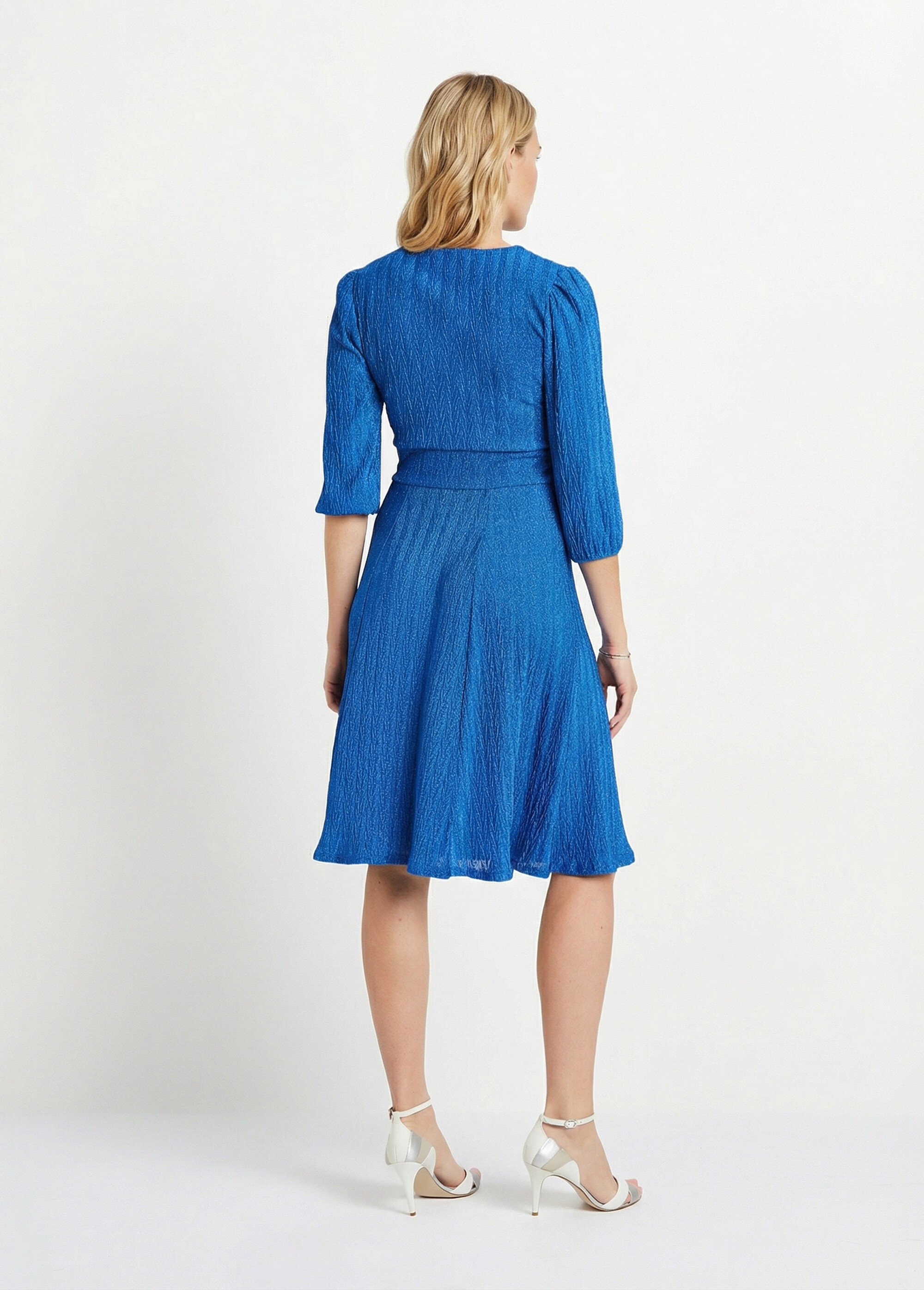 Robe courte pailletée cache-coeur Femme Bleu EXCEPTION DO1