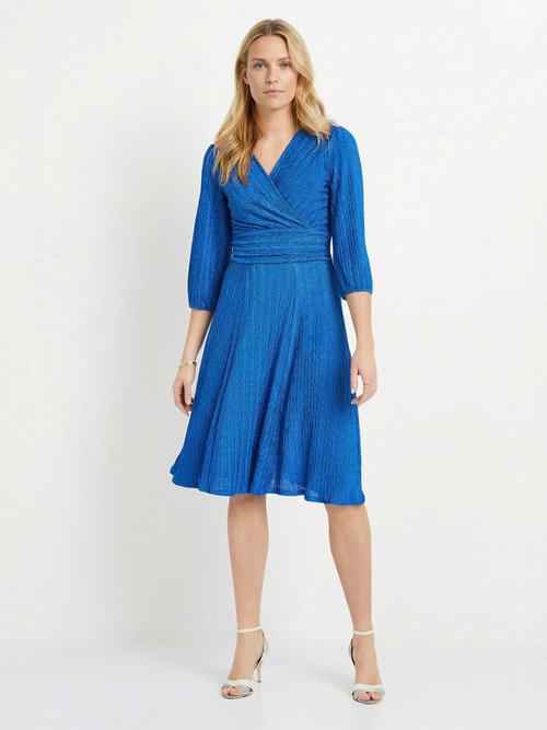 Robe courte pailletée cache-coeur Femme Bleu EXCEPTION FA1