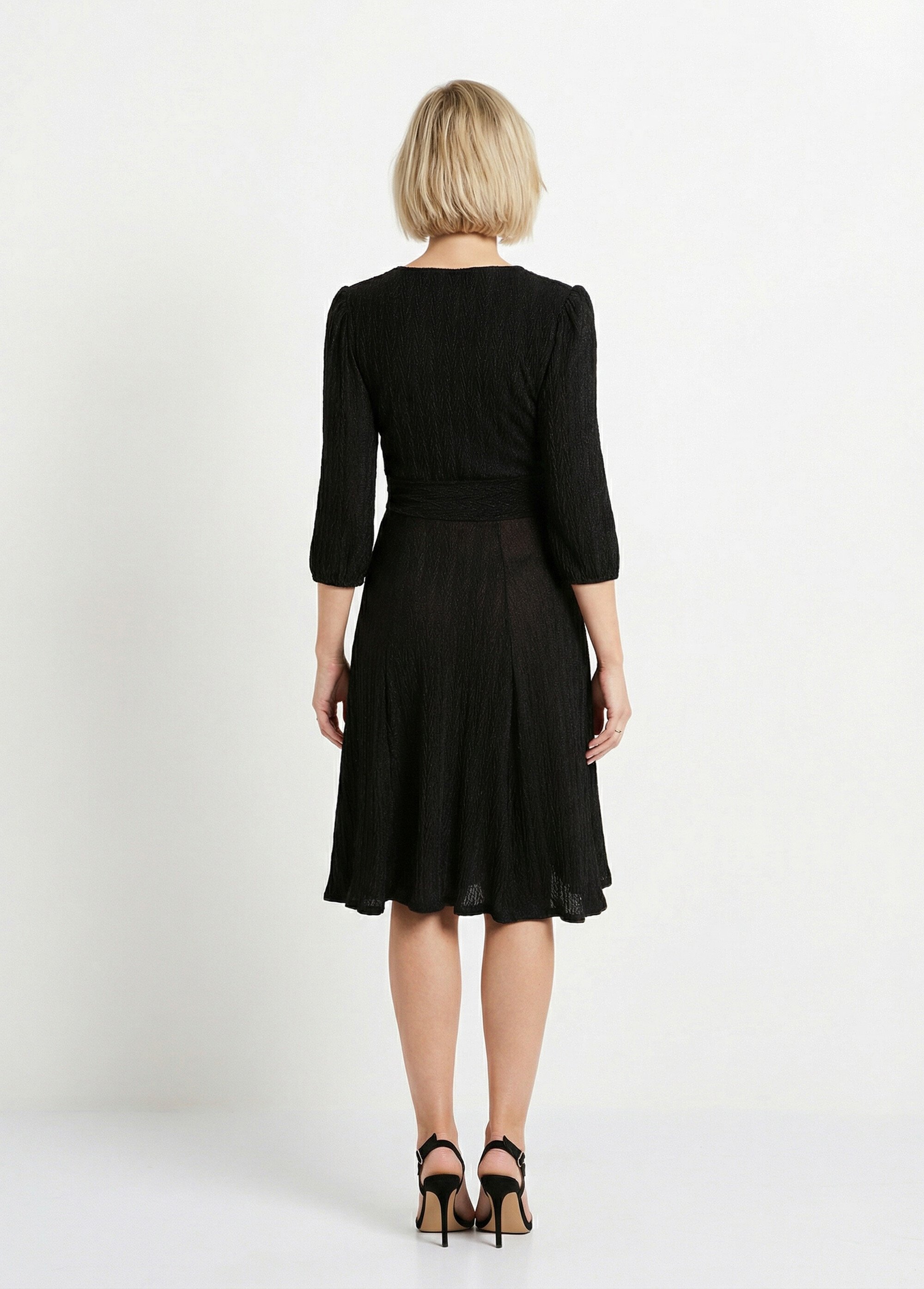 Robe courte pailletée cache-coeur Femme Noir EXCEPTION DO1