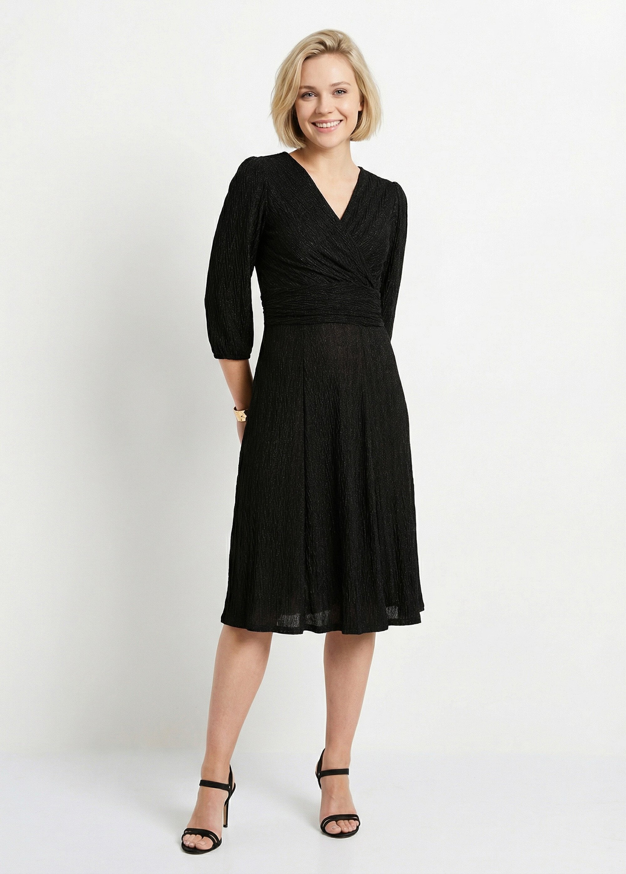 Robe courte pailletée cache-coeur Femme Noir EXCEPTION MV1
