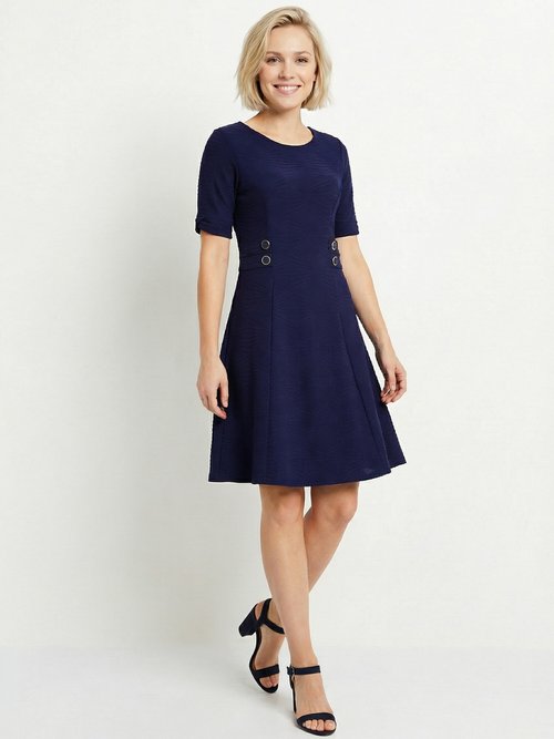 Robe évasée courte unie Femme Bleu ENQUETE MV1