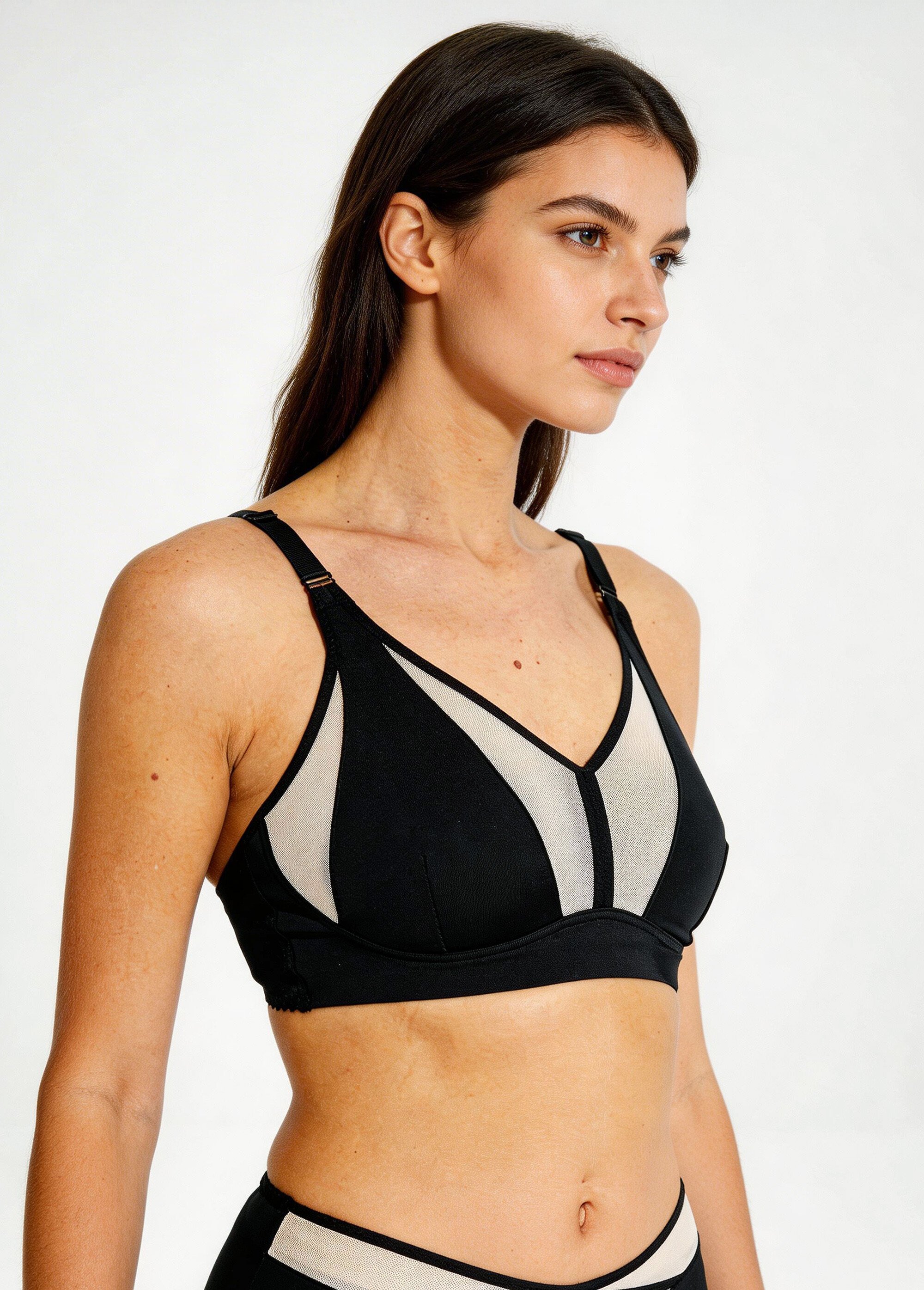 Soutien-gorge sans armatures tulle et microfibre Femme Noir VITESSE FA1