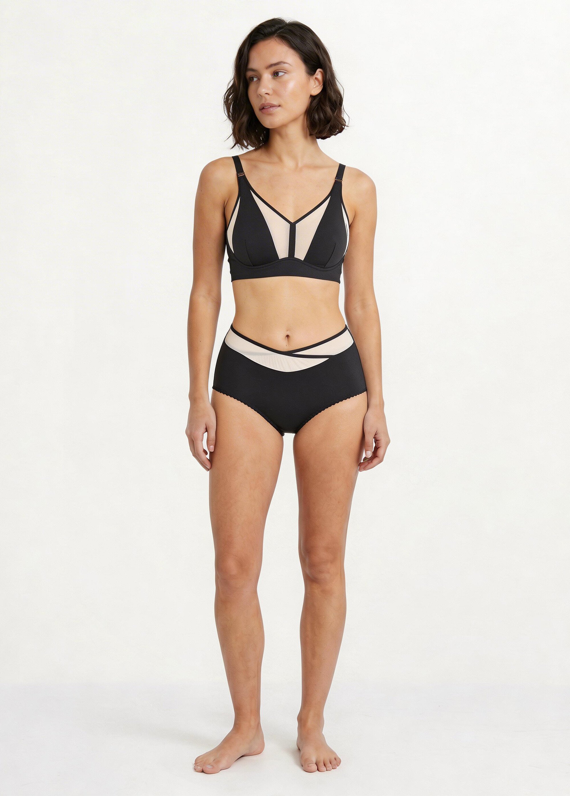 Soutien-gorge sans armatures tulle et microfibre Femme Noir VITESSE SI1