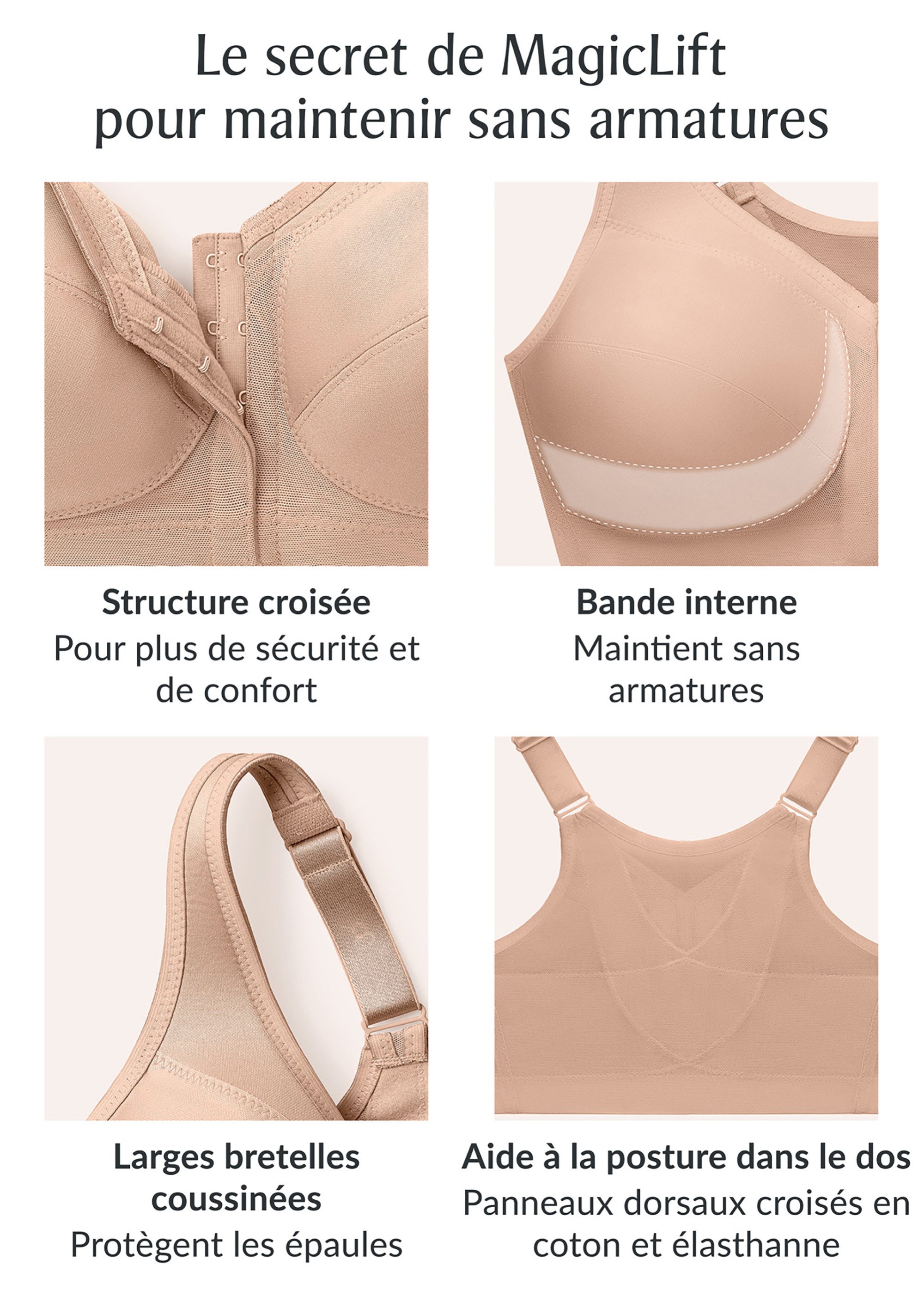 Soutien-gorge WonderWire Minimiseur à Armatures, Spécial Grandes Tailles n°9003 Femme Grande Taille Noir 9003 DE1