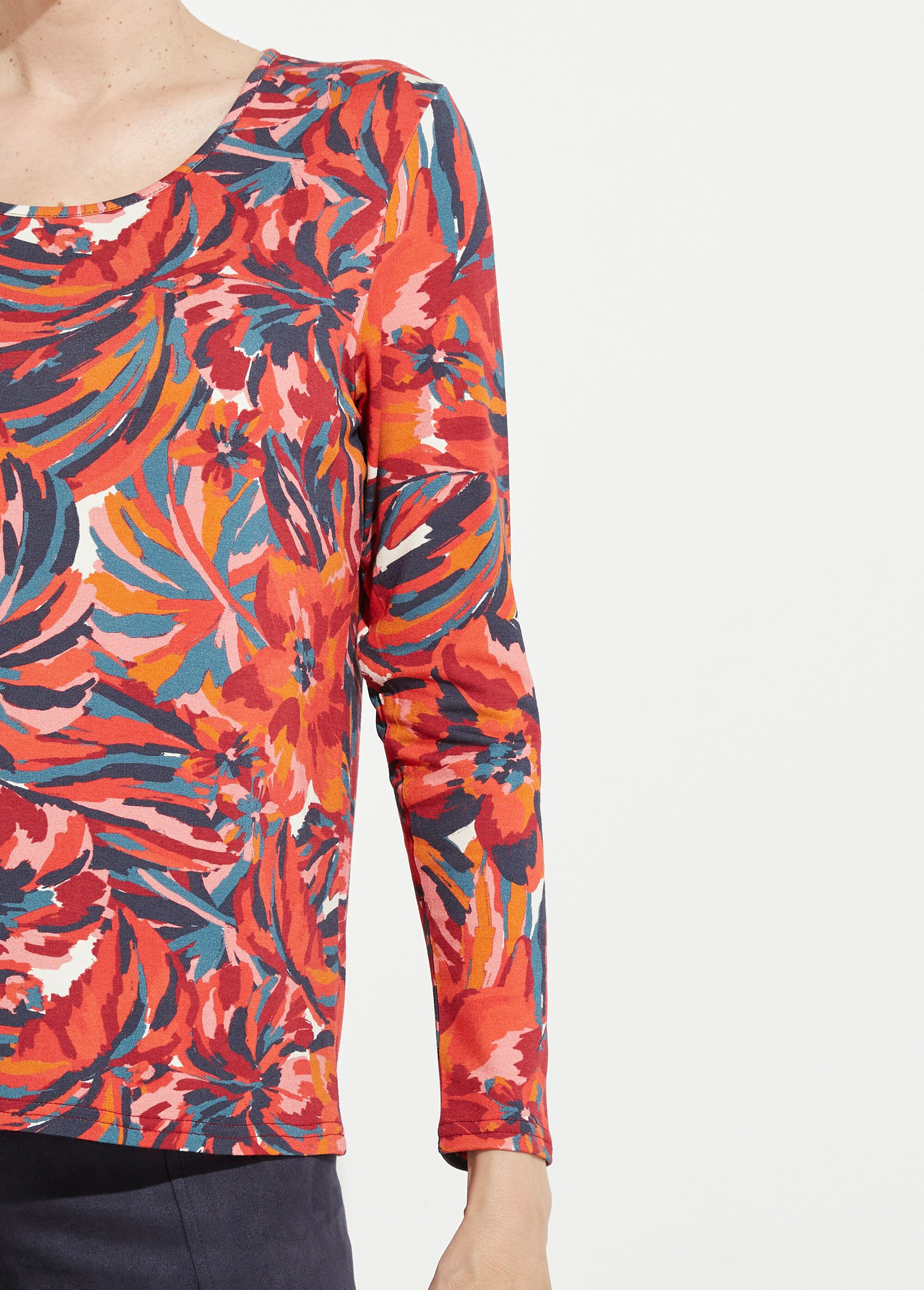 T-shirt col rond manches longues floral Femme IMPRIME TOMETTE CHANTERAY DE2