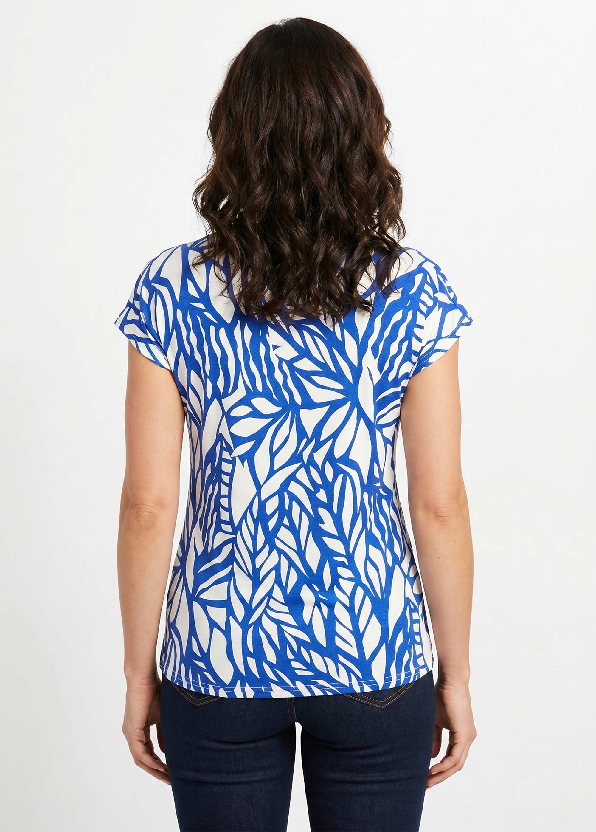 T-shirt court motif graphique Femme Bleu CAGNY DO1