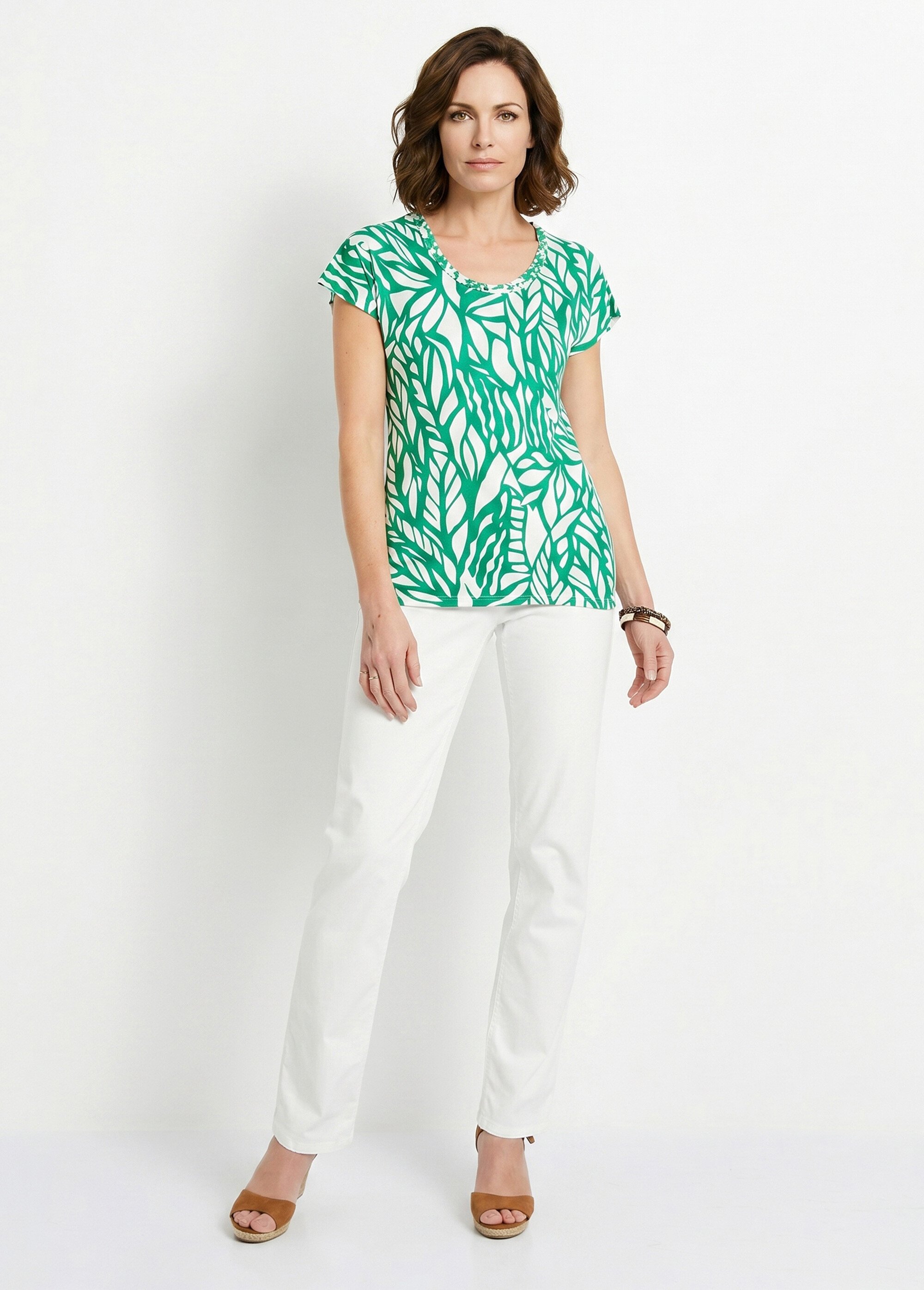 T-shirt court motif graphique Femme Vert CAGNY SI1
