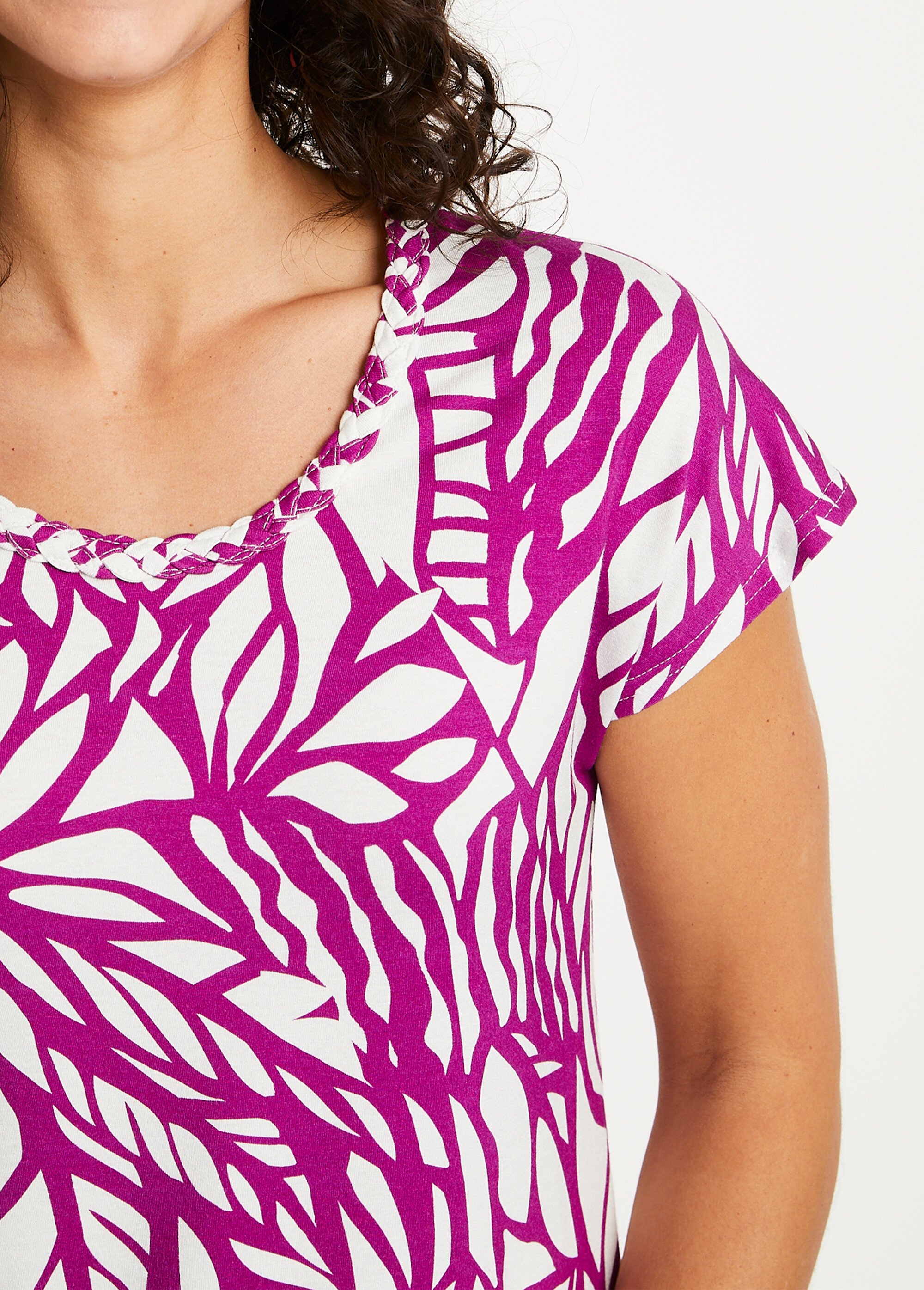 T-shirt court motif graphique Femme Violet CAGNY DE1