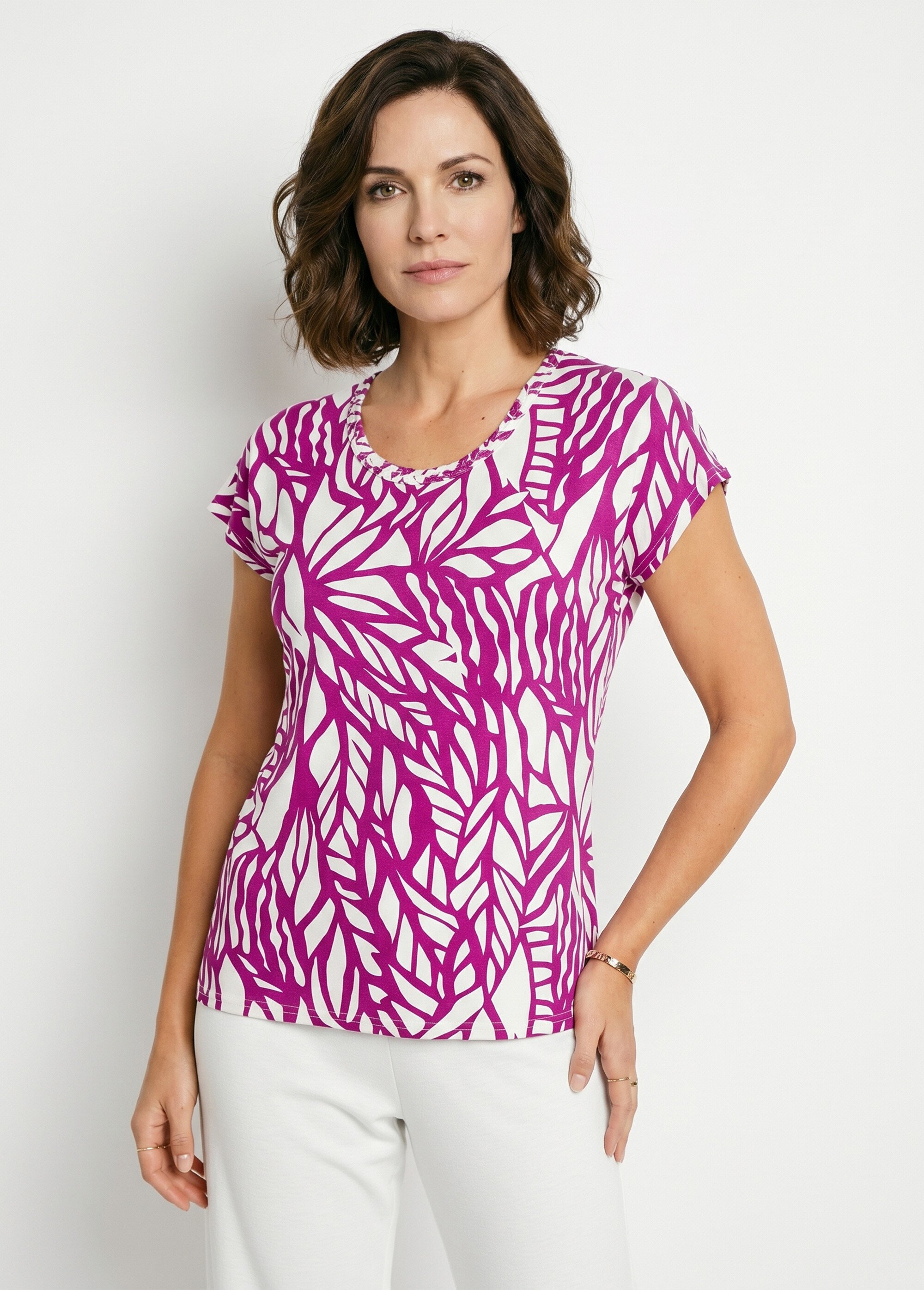 T-shirt court motif graphique Femme Violet CAGNY FA1