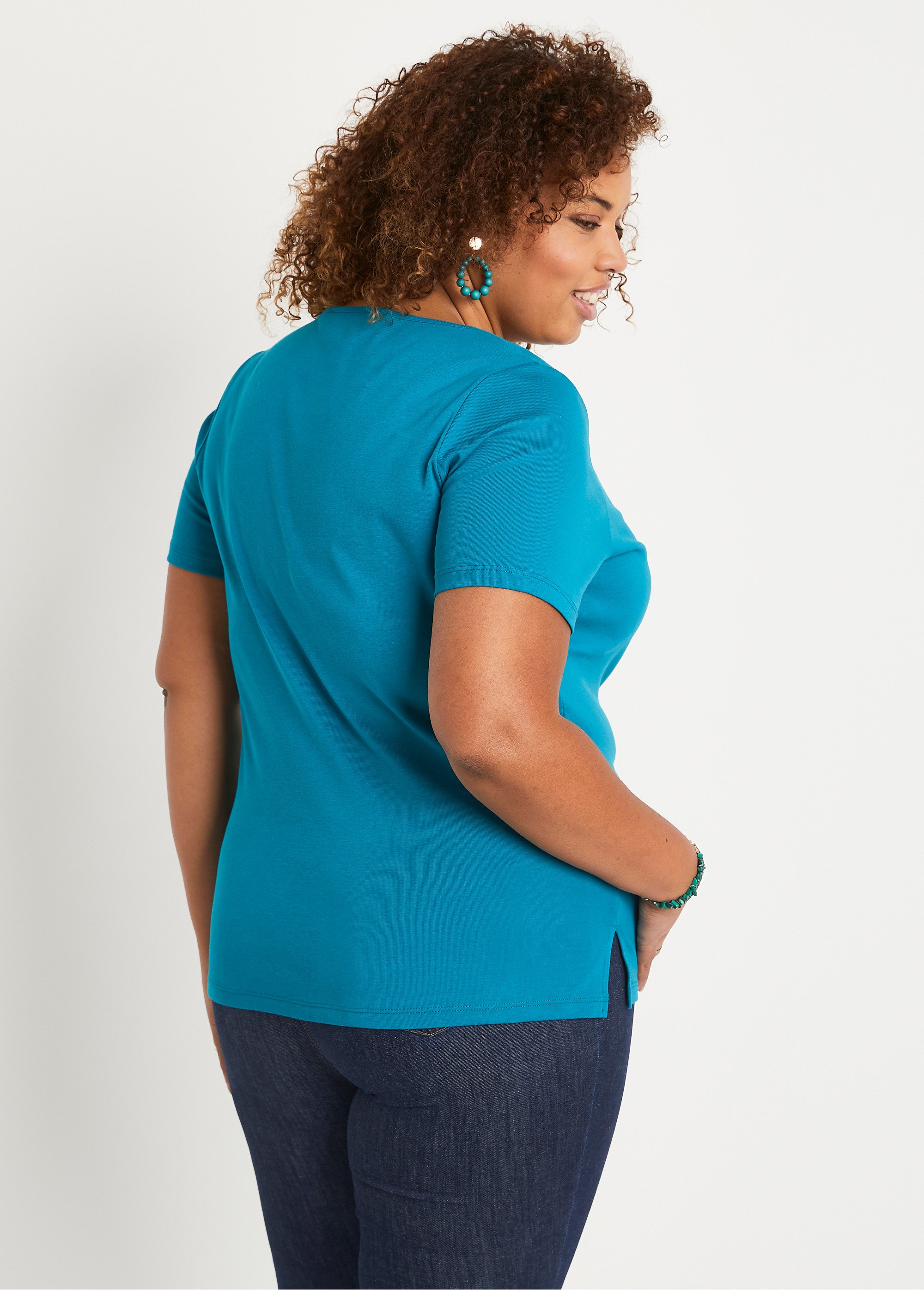 T-shirt droit long manches courtes