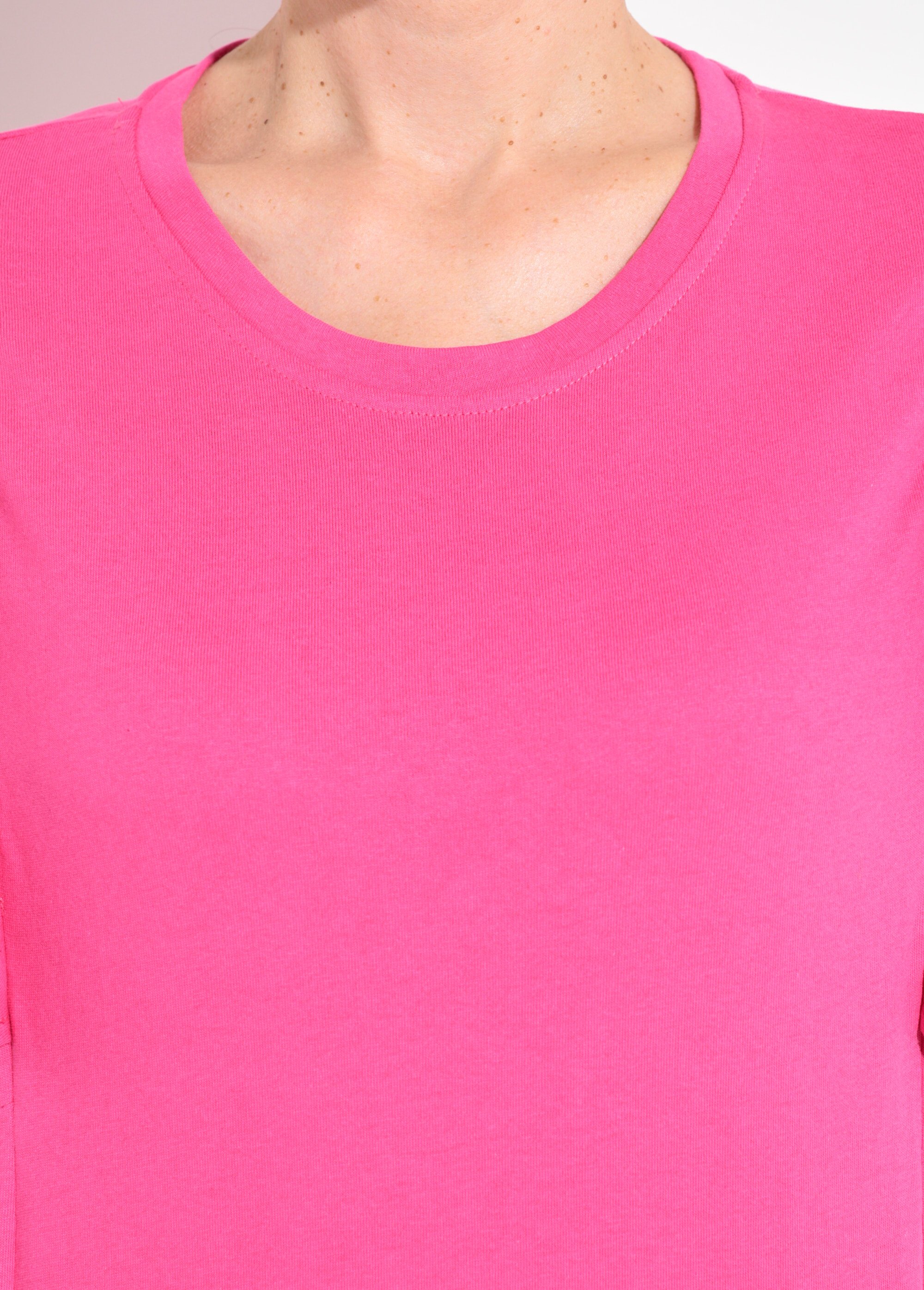 T-shirt manches courtes volantées ajourées Femme Rose JB-TS0031 DE2