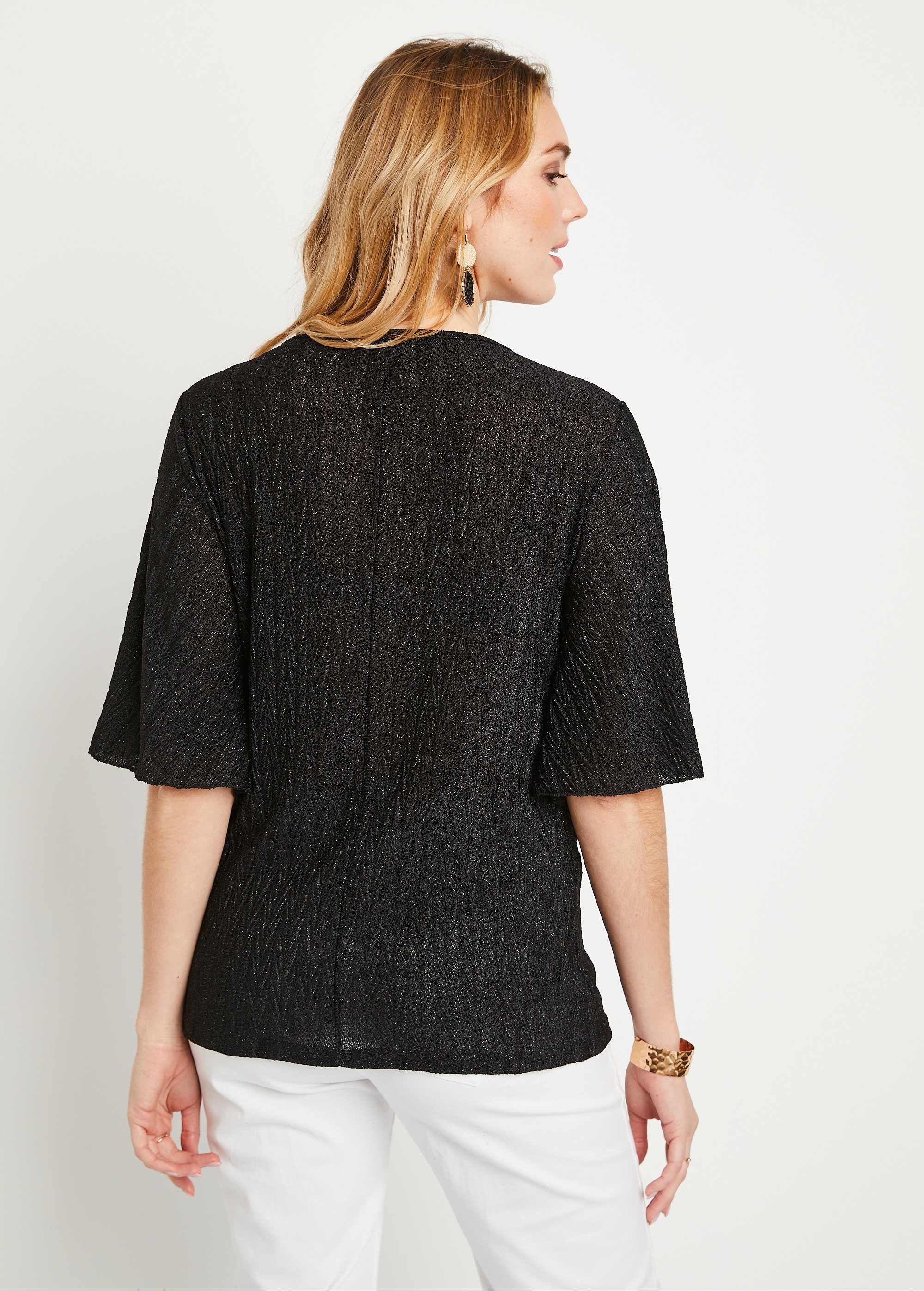 T-shirt pailleté manches courtes larges