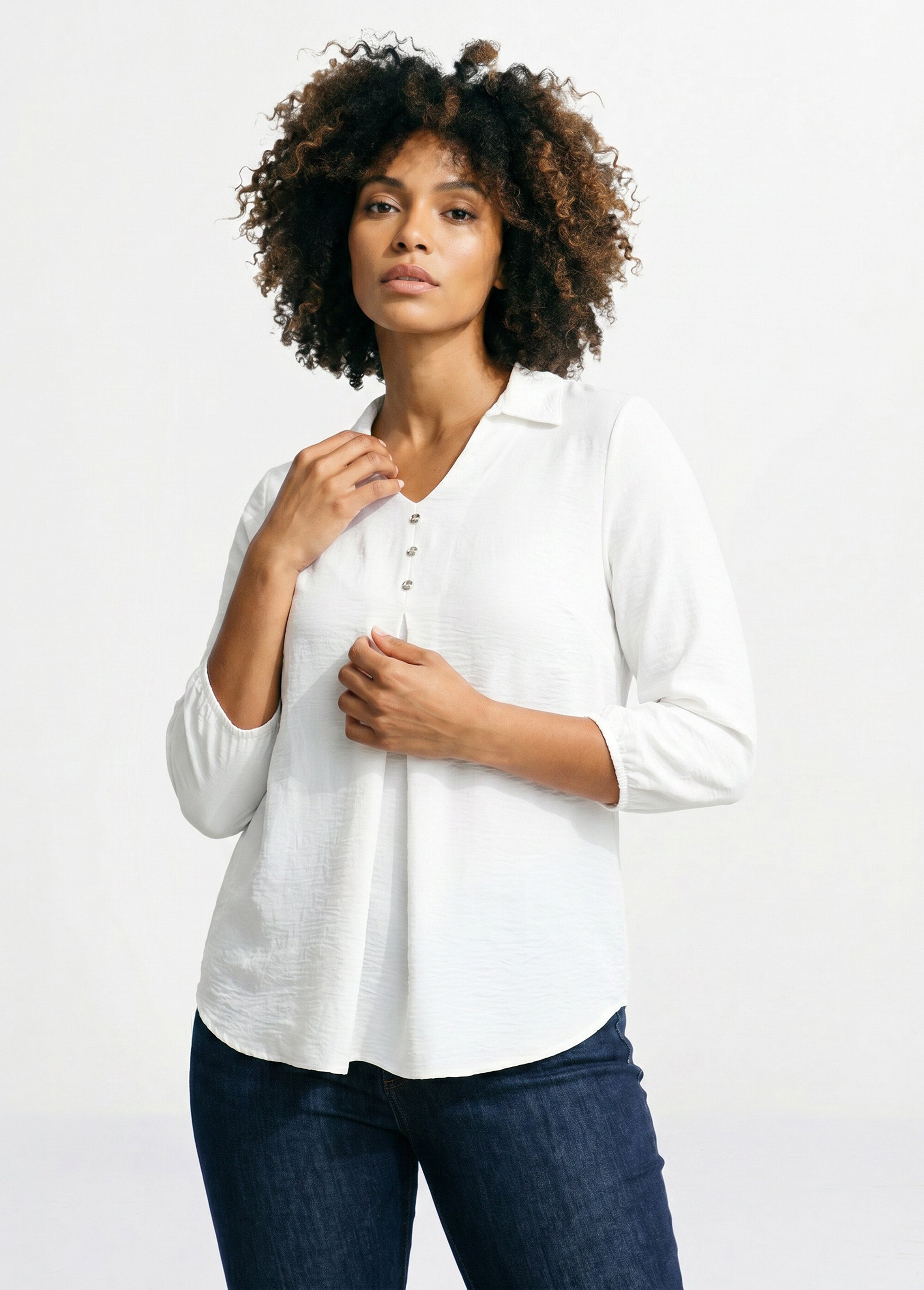 Tunique longue évasée unie Femme Beige CALAME FA1