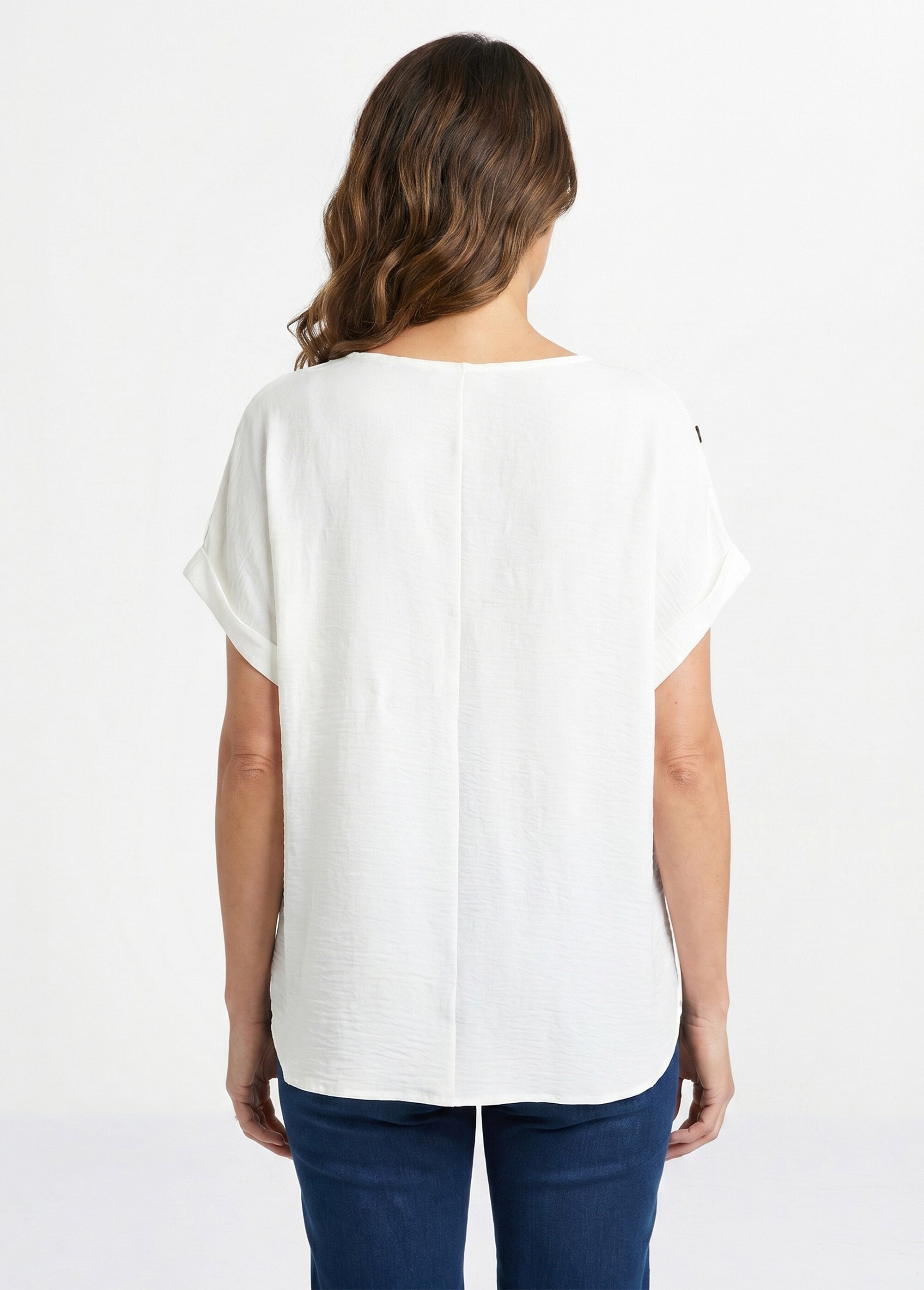 Tunique longue gaufrée ample Femme Beige CALMETTE DO1